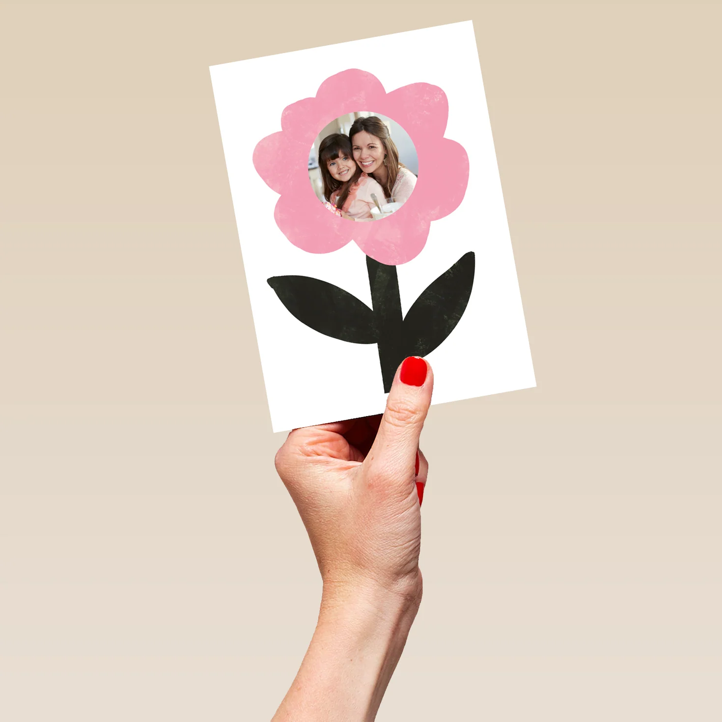 Personalised Pink Flower Mother's Day Photo Upload Card - Image 5