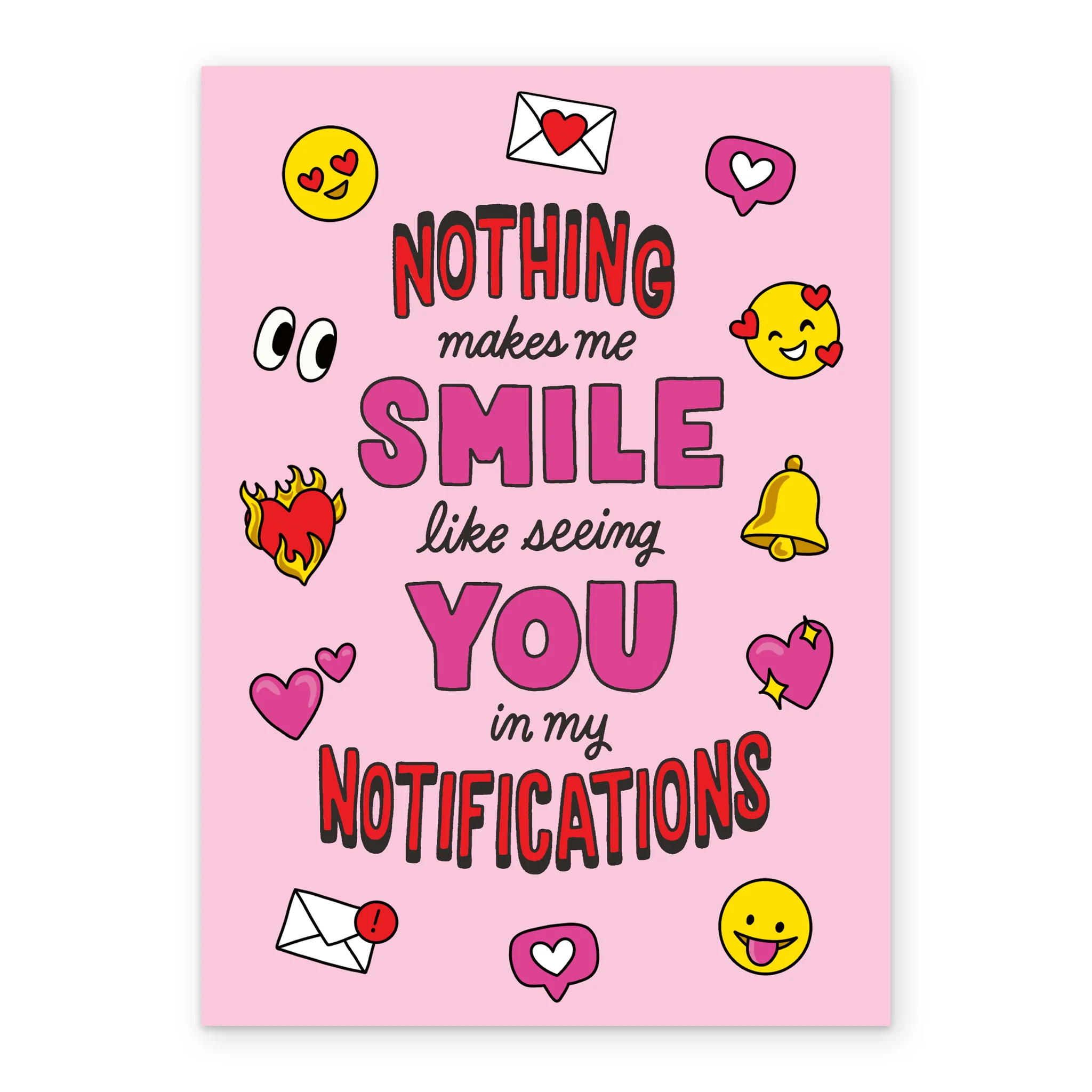 Personalised Pink Funny Emojis Valentine's Day Card - Image 2