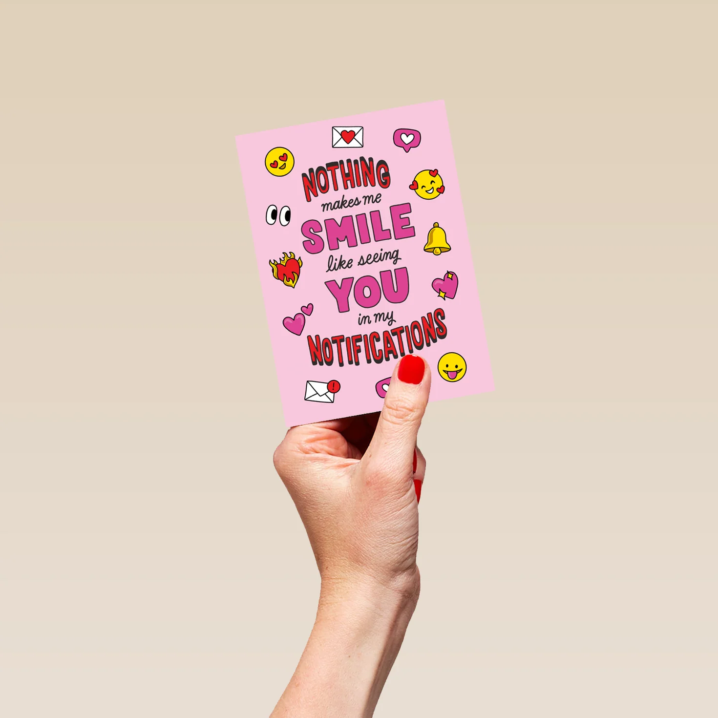 Personalised Pink Funny Emojis Valentine's Day Card - Image 4