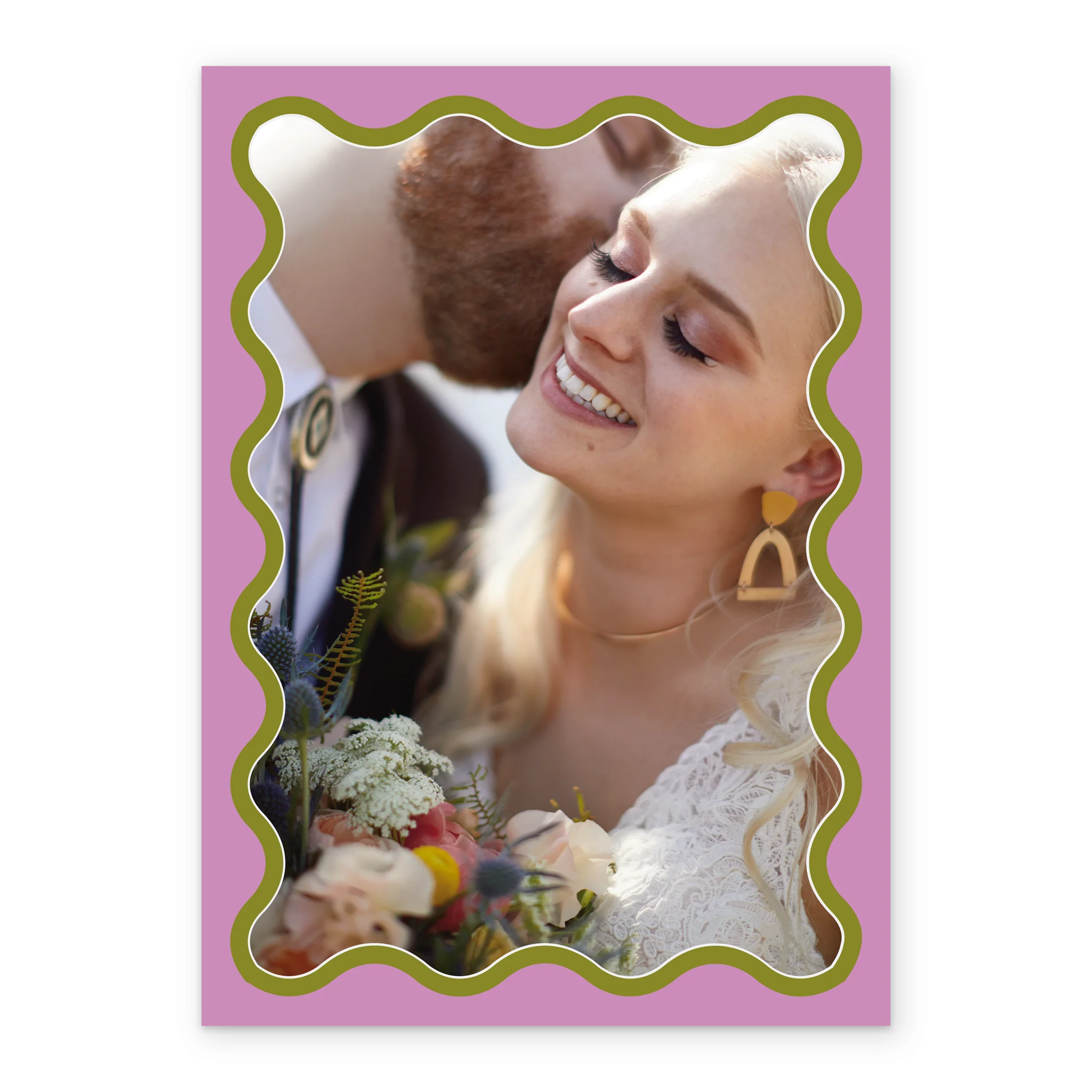 Personalised Pink & Green Border Greeting Card - Image 2