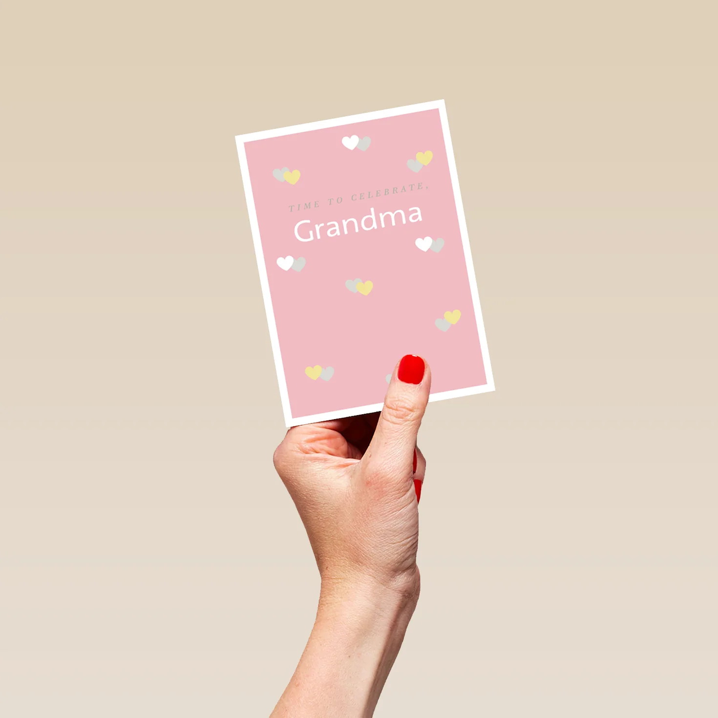 Personalised Pink Heart Grandma Card - Image 4