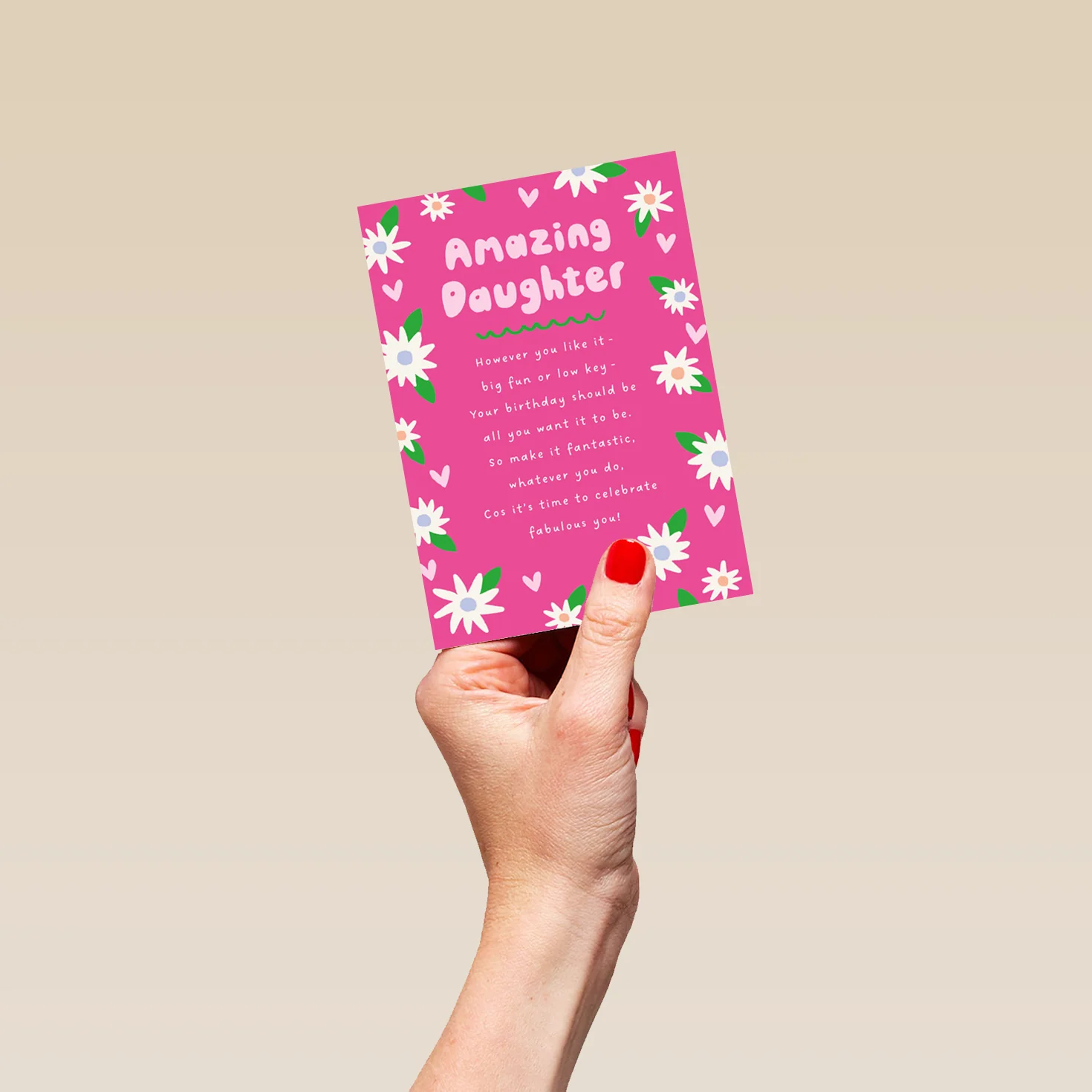 Personalised Pink Heartfelt Birthday Card for Daughter - Image 4