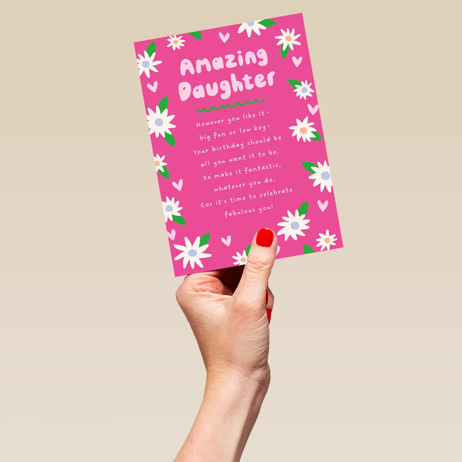 Personalised Pink Heartfelt Birthday Card for Daughter - Image 5