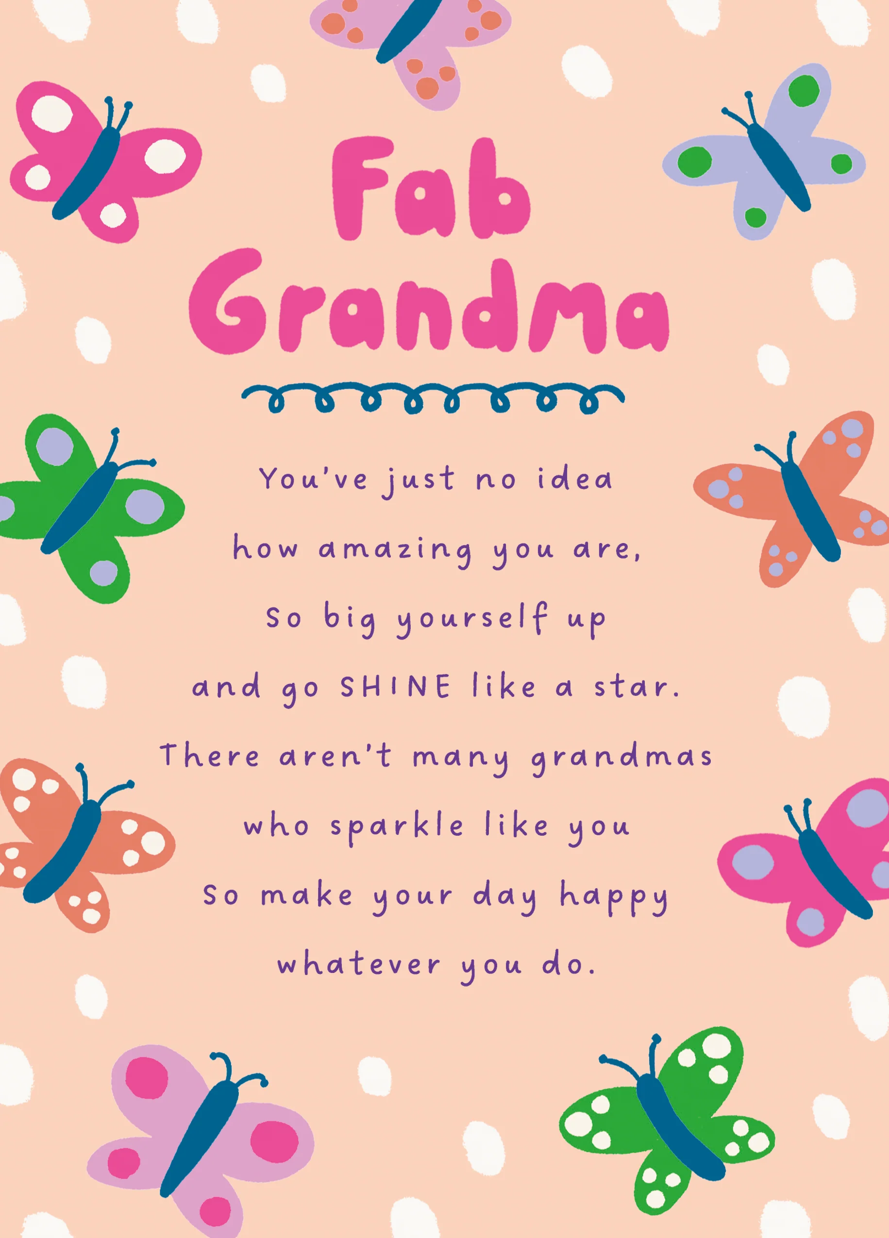 Personalised Pink Heartfelt Birthday Card for Grandma