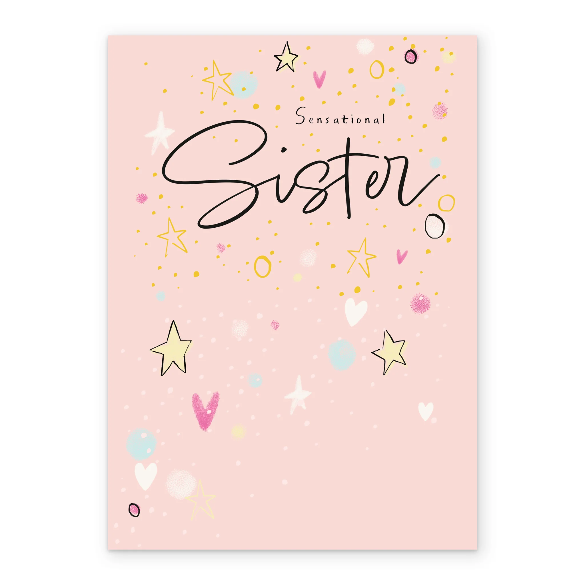 Personalised Pink Stars Birthday Card for Sister - Image 2