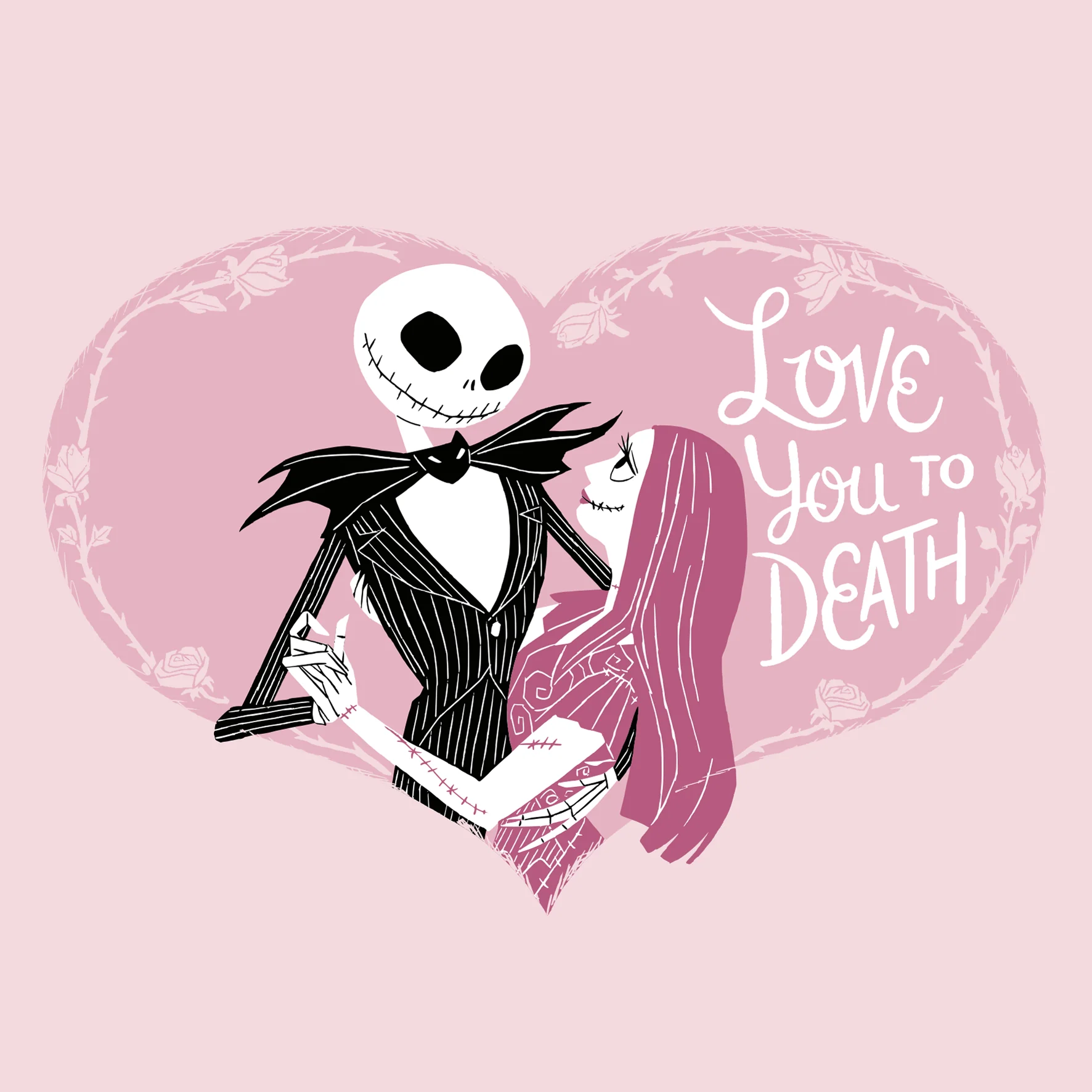 Personalised Pink Disney The Nightmare Before Christmas Valentine's Day Card