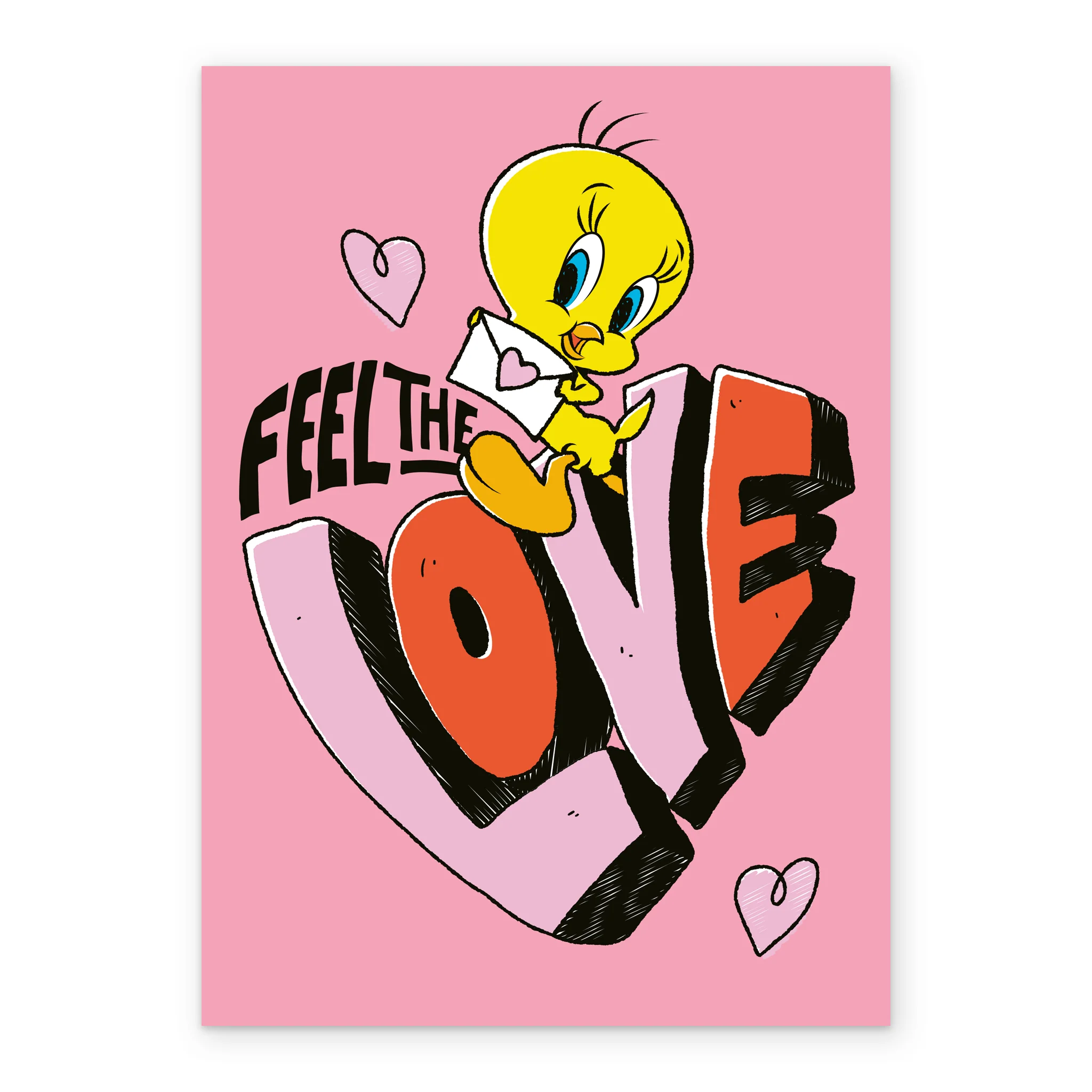 Personalised Pink Tweety 'Feel the Love' Anniversary Card - Image 2