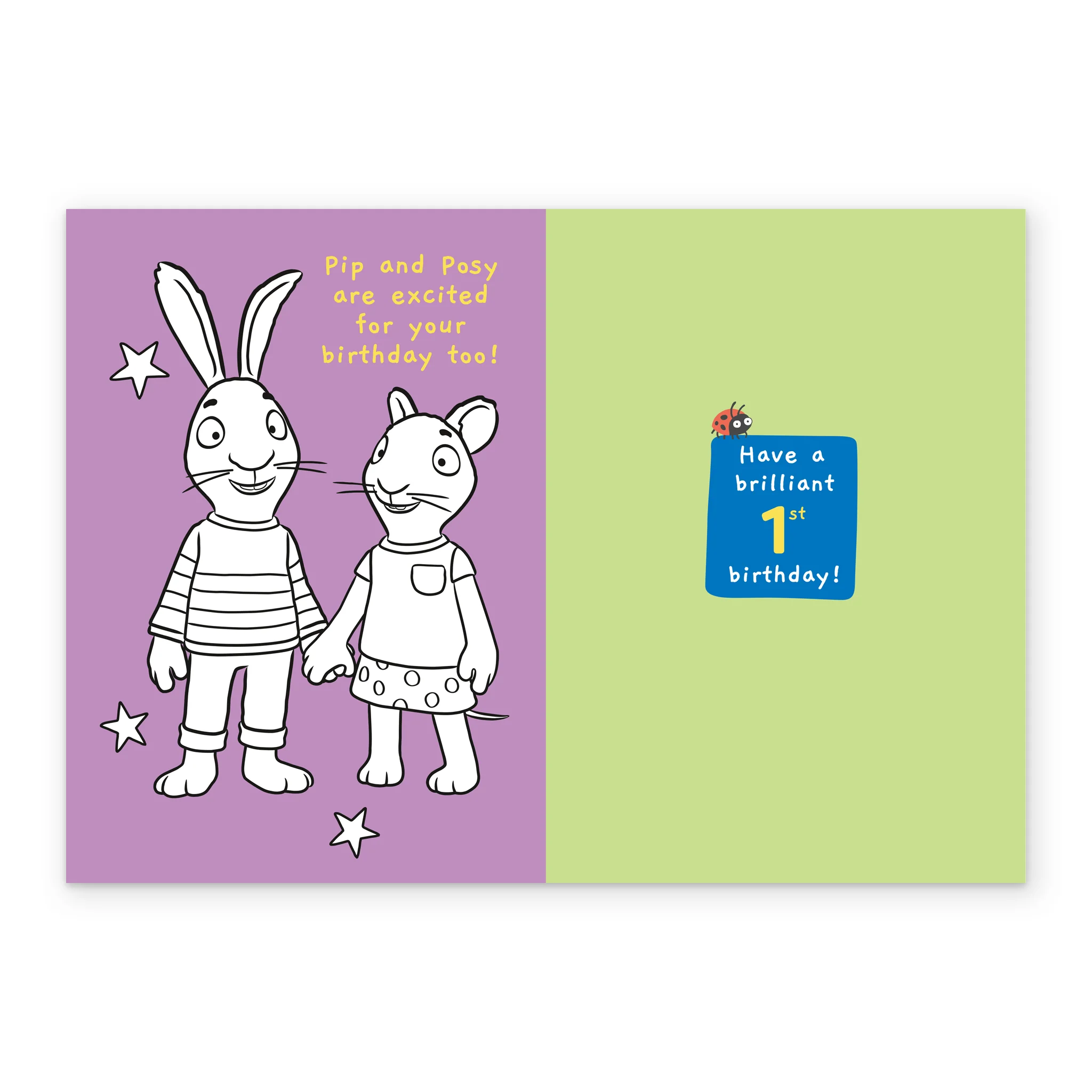 Personalised Pip and Posy 1st Birthday Activity Card - Image 3