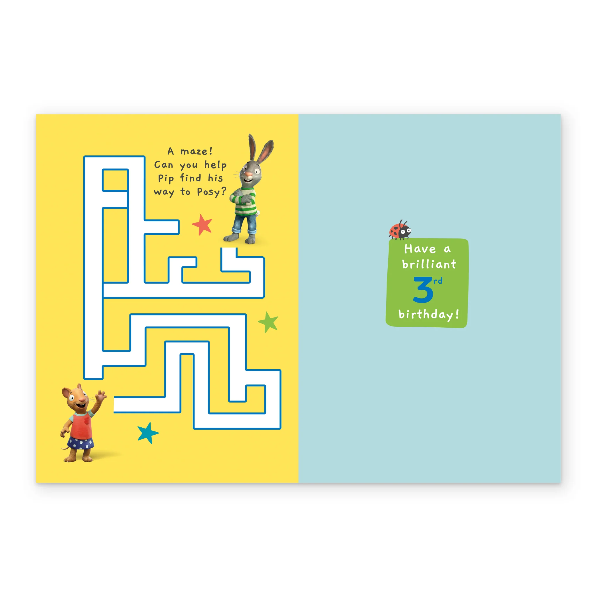 Personalised Pip and Posy 3rd Birthday Activity Card - Image 3