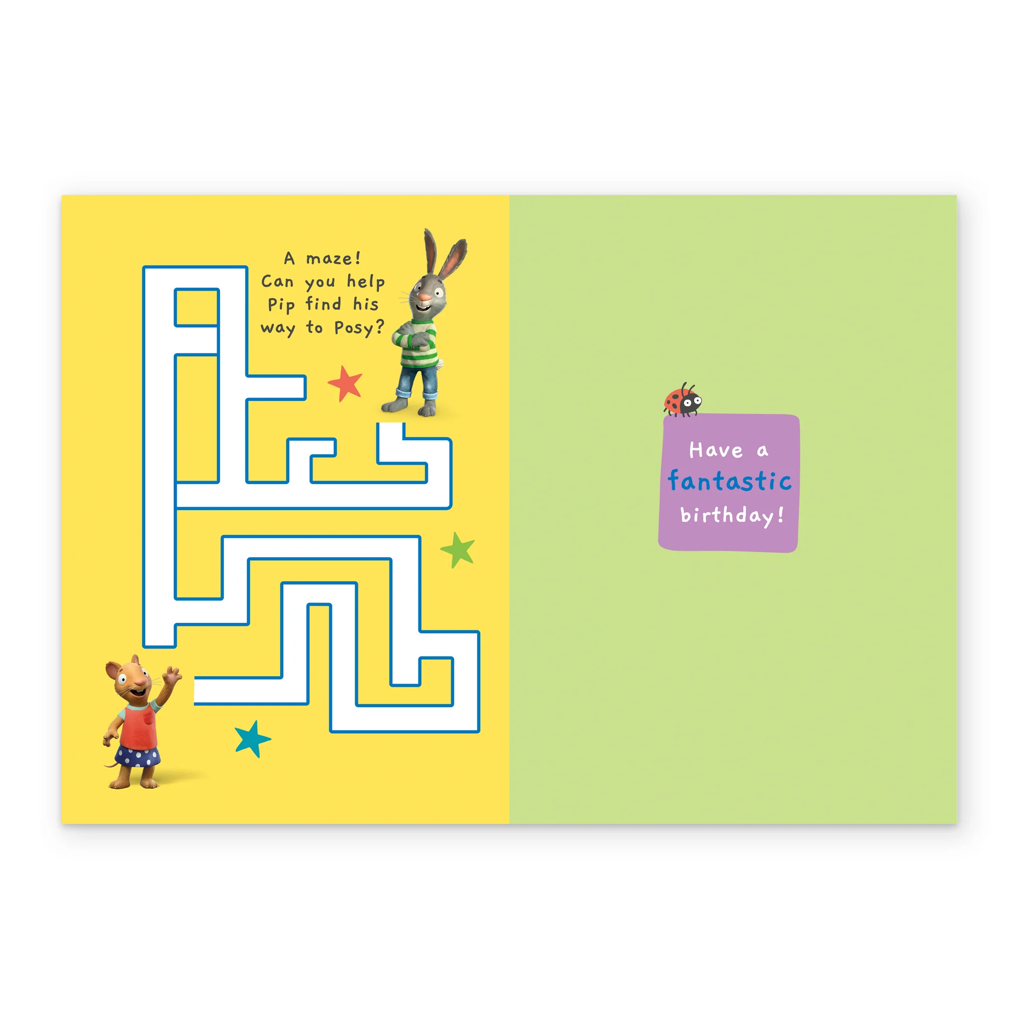 Personalised Pip and Posy Kids' Birthday Activity Card - Image 3