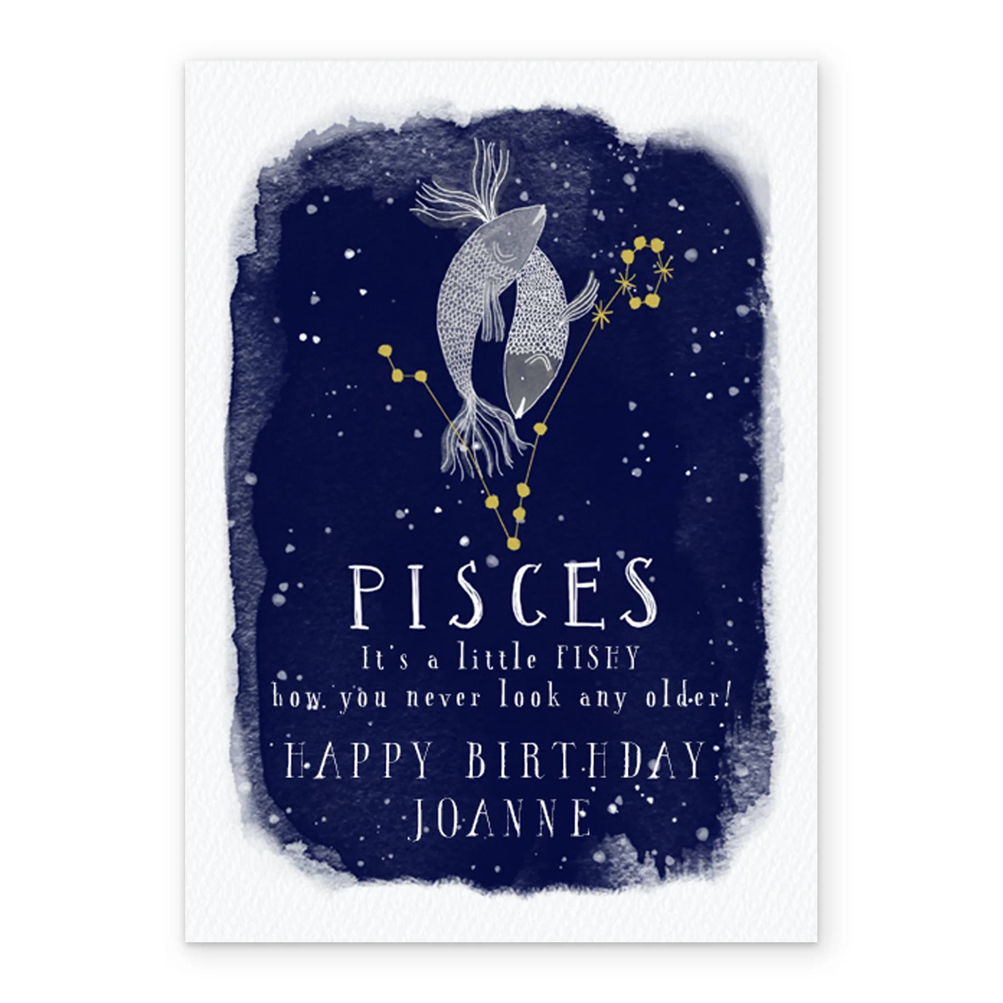 Personalised Pisces Zodiac Symbol Card - Image 2