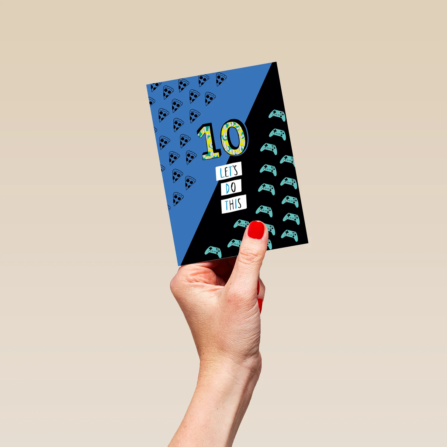 Personalised Pizza Games Console 10th Birthday Card - Image 4