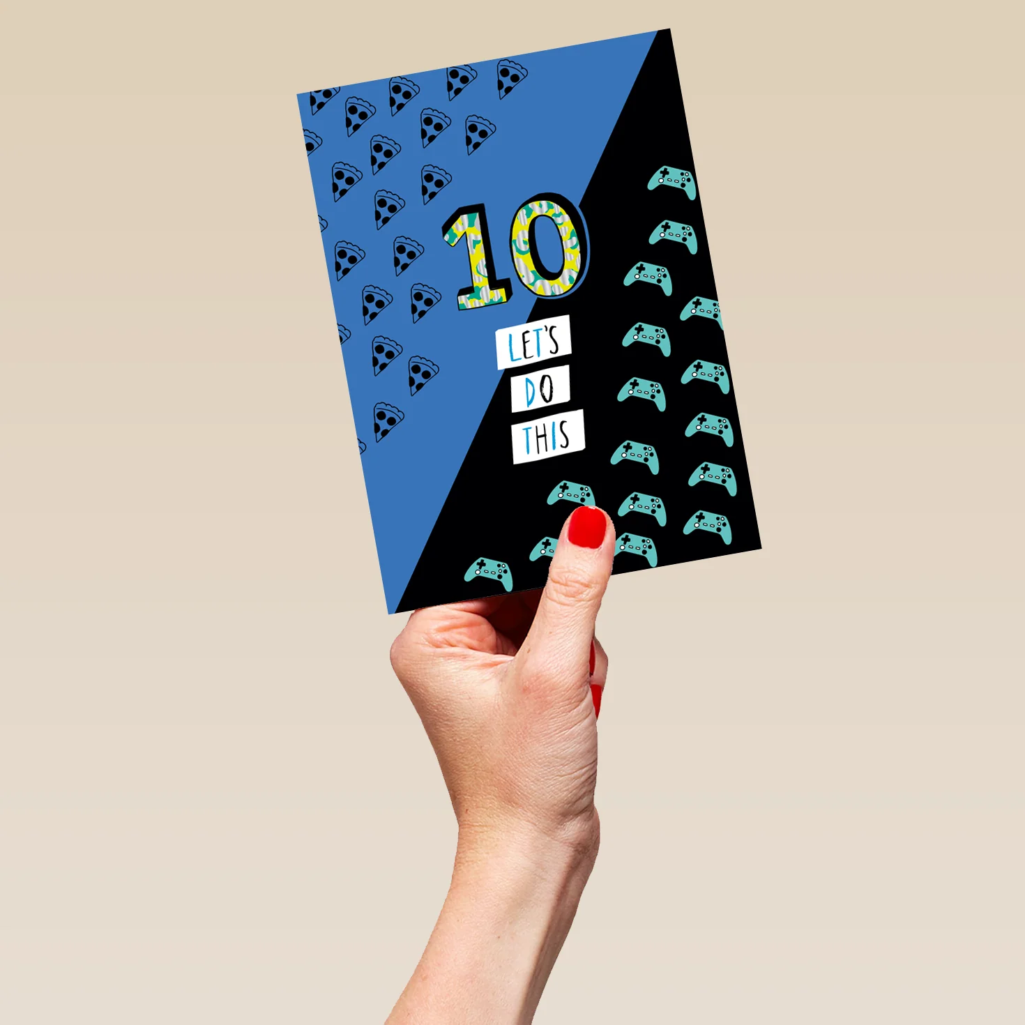 Personalised Pizza Games Console 10th Birthday Card - Image 5
