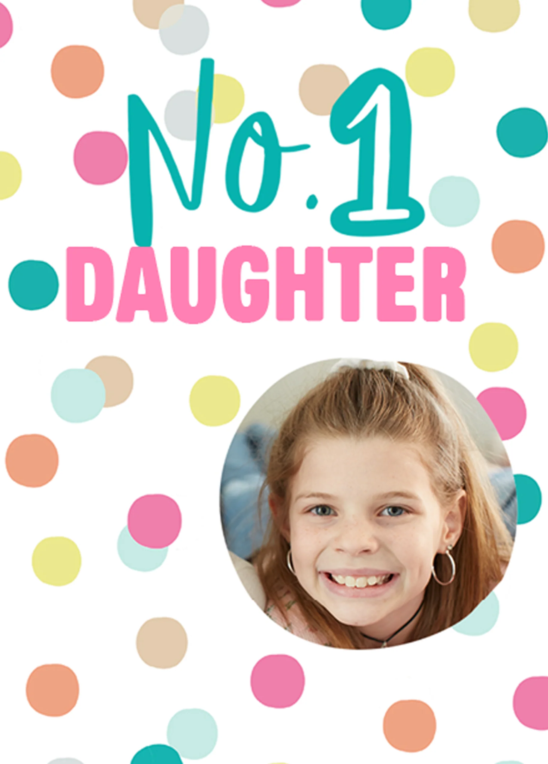 Personalised Polka Dot Photo Birthday Card For Daughter