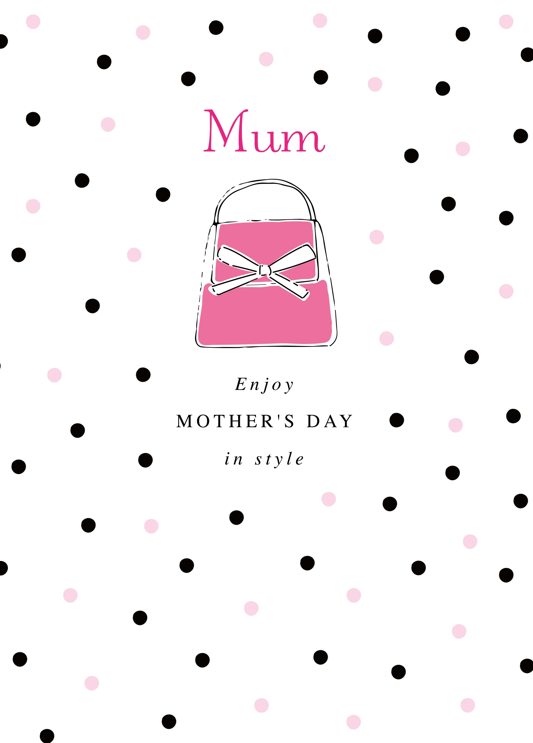 Personalised Polka Dots Handbag Mother's Day Card