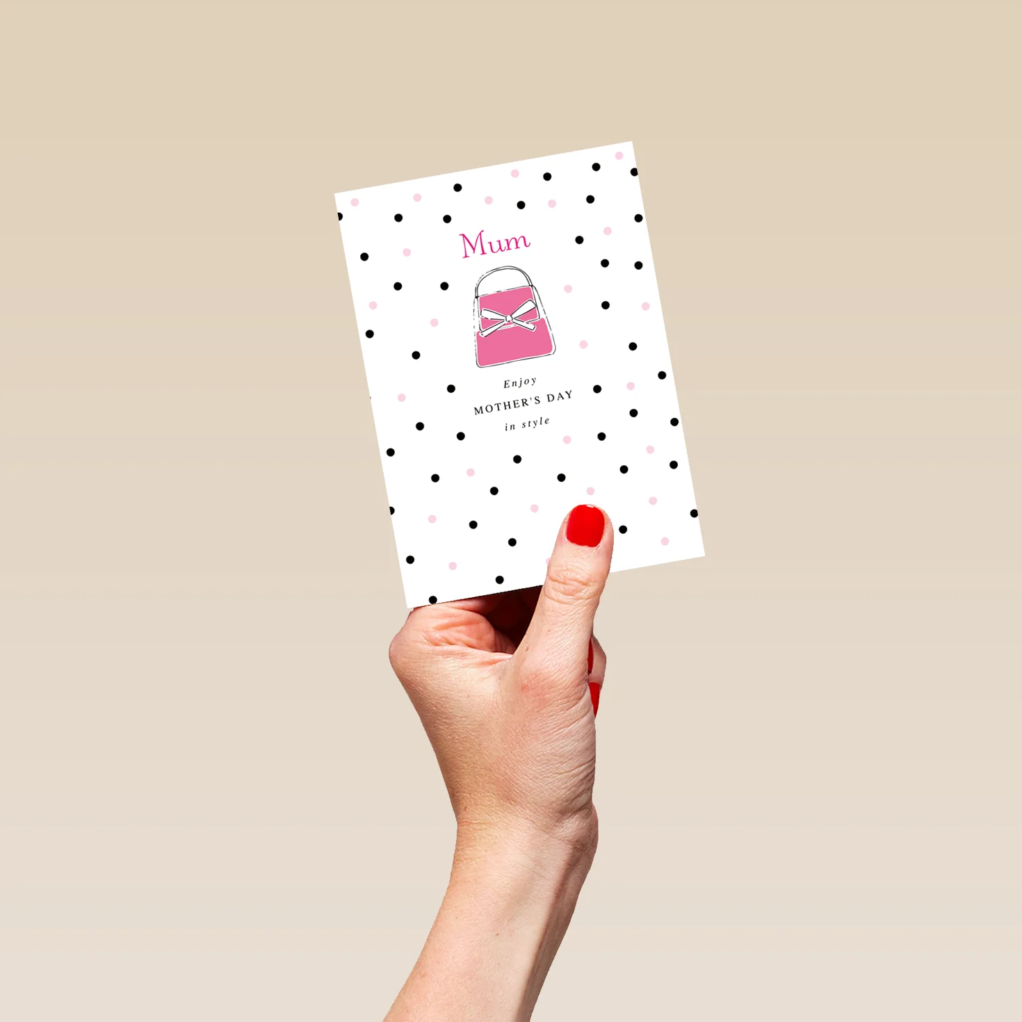 Personalised Polka Dots Handbag Mother's Day Card - Image 4