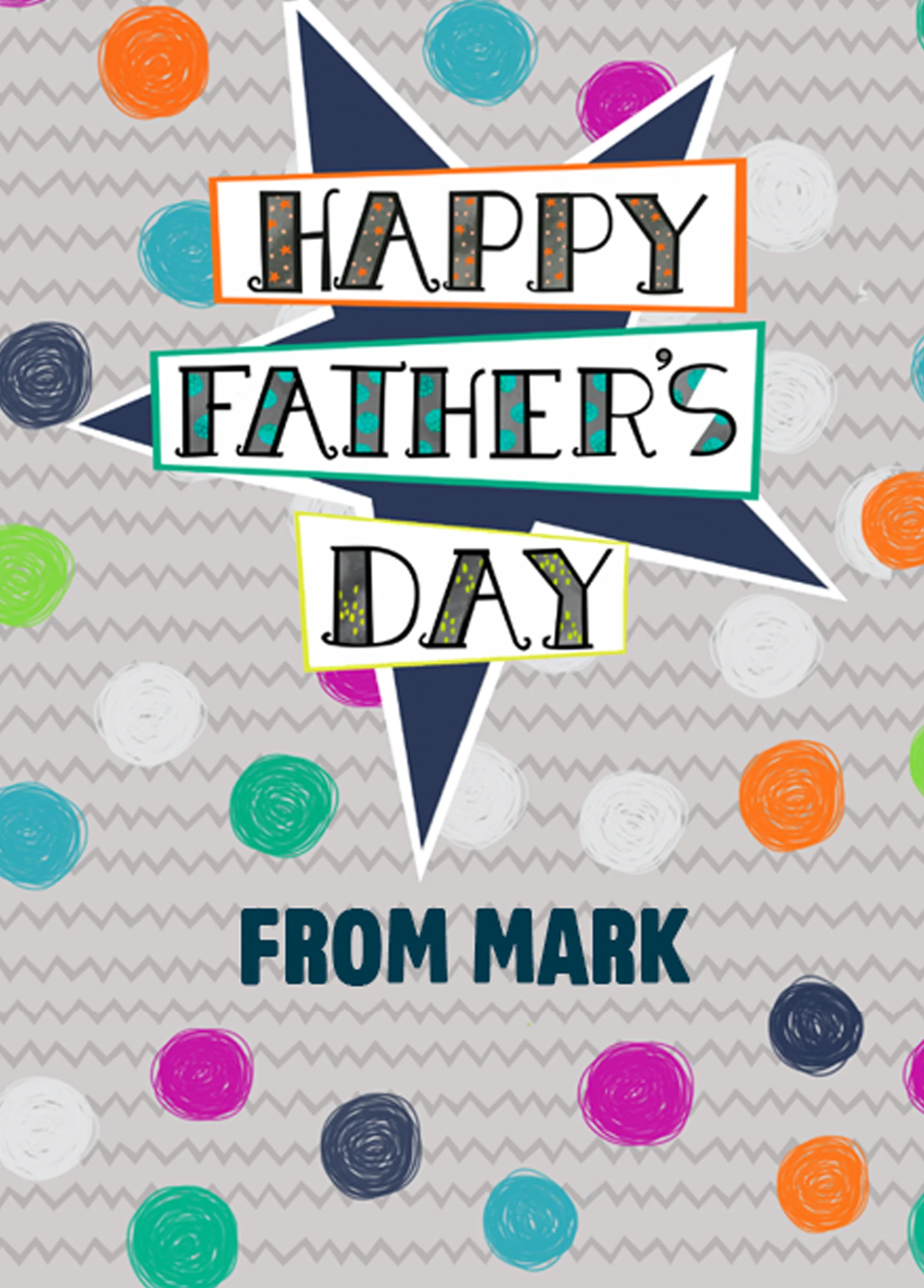 Personalised Polka Dots & Stars Father's Day Card