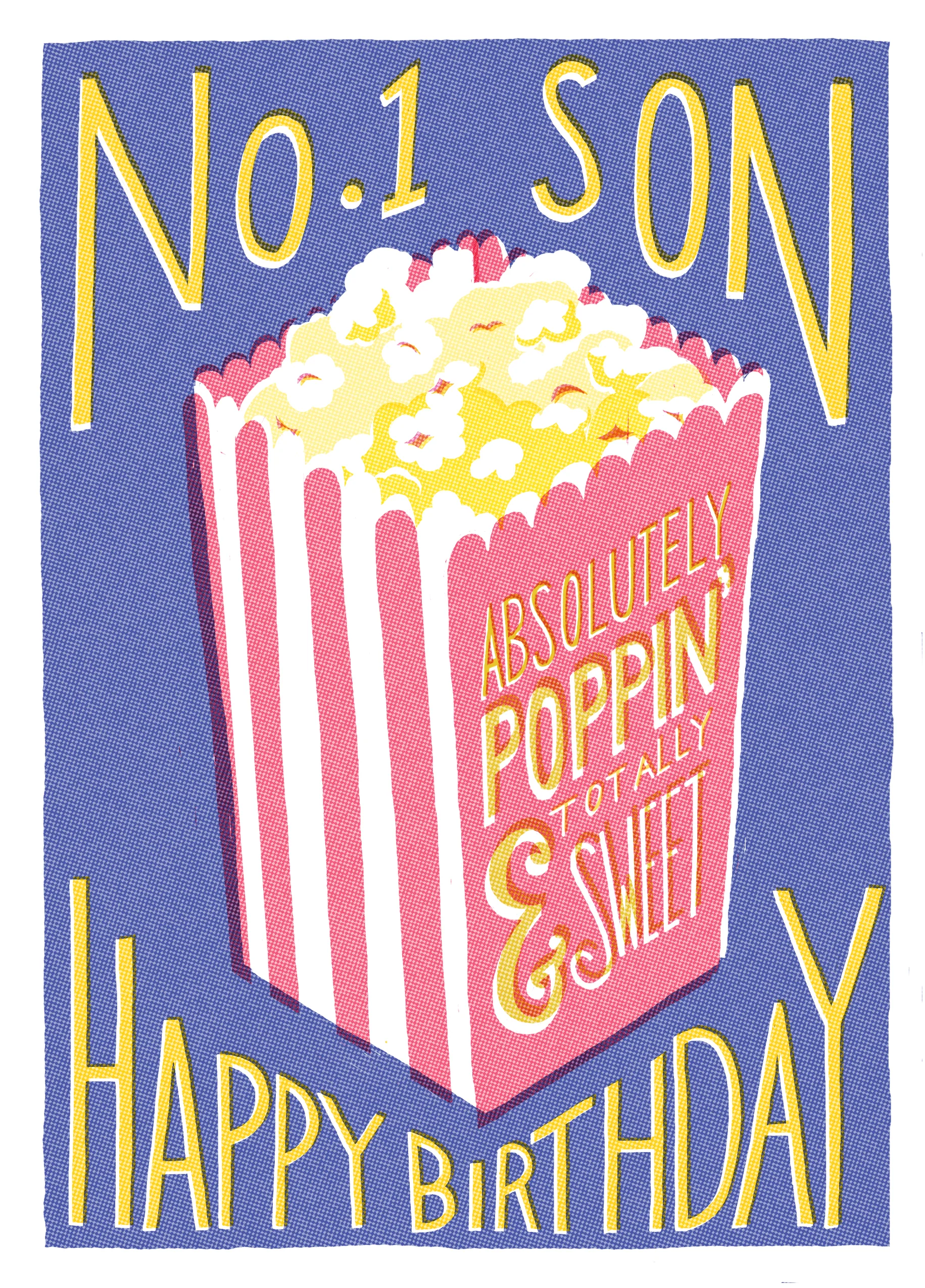 Personalised Popcorn Bucket Birthday Card for Son