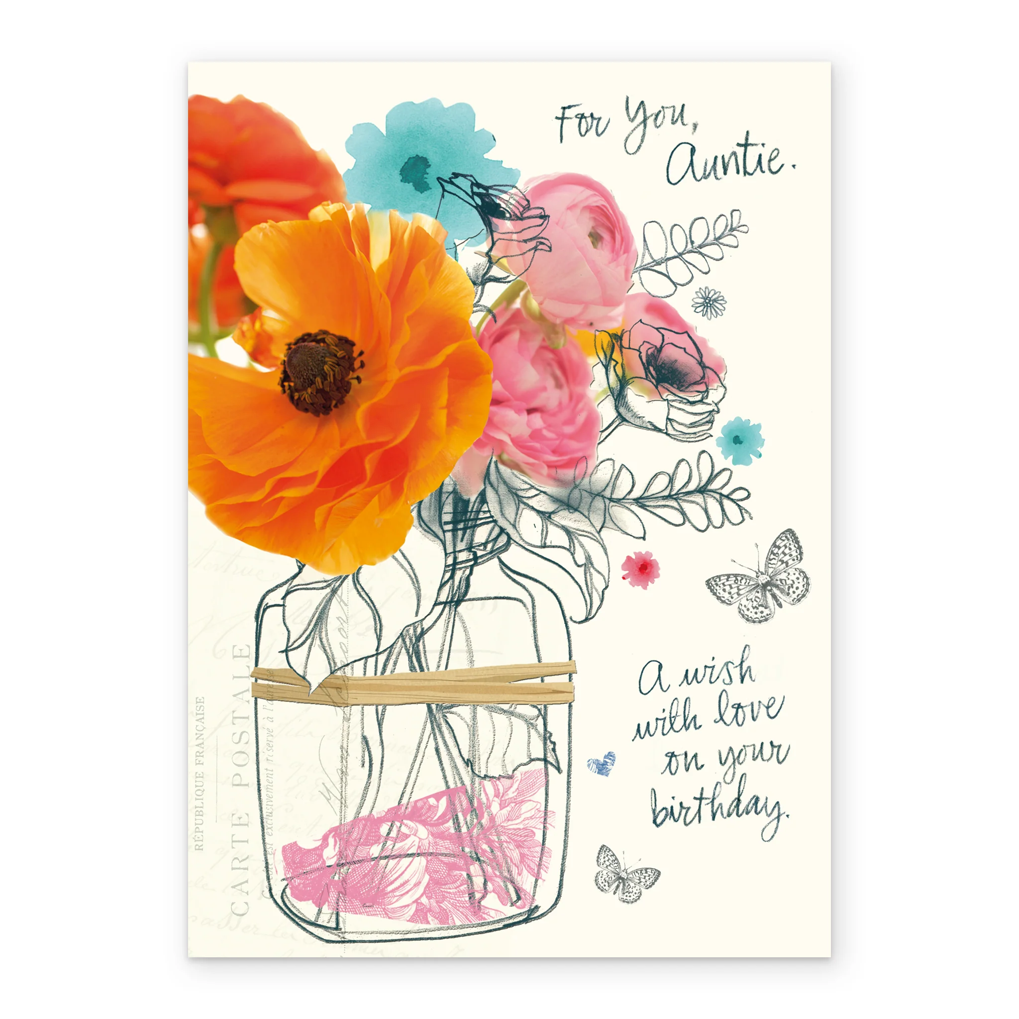 Personalised Poppies Birthday Card For Auntie - Image 2