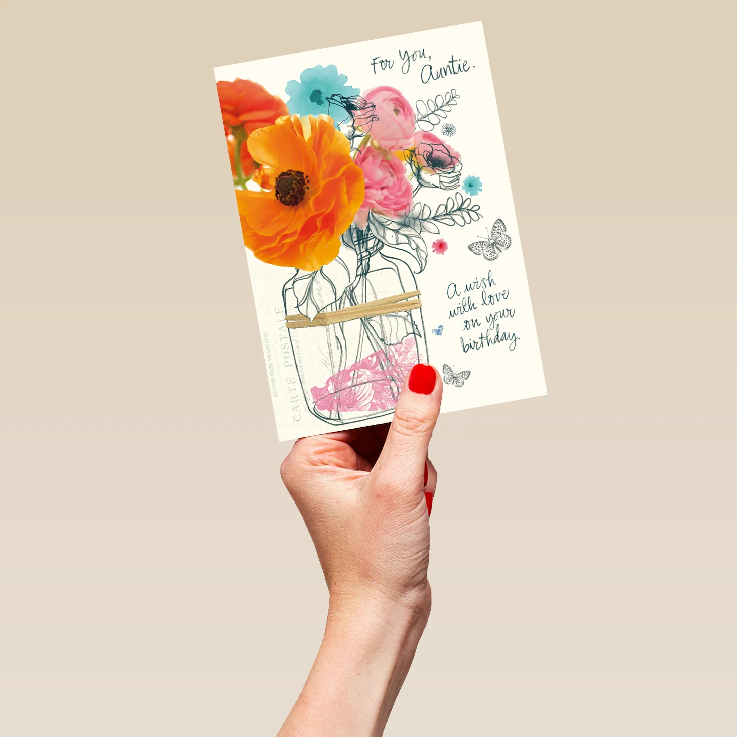 Personalised Poppies Birthday Card For Auntie - Image 5