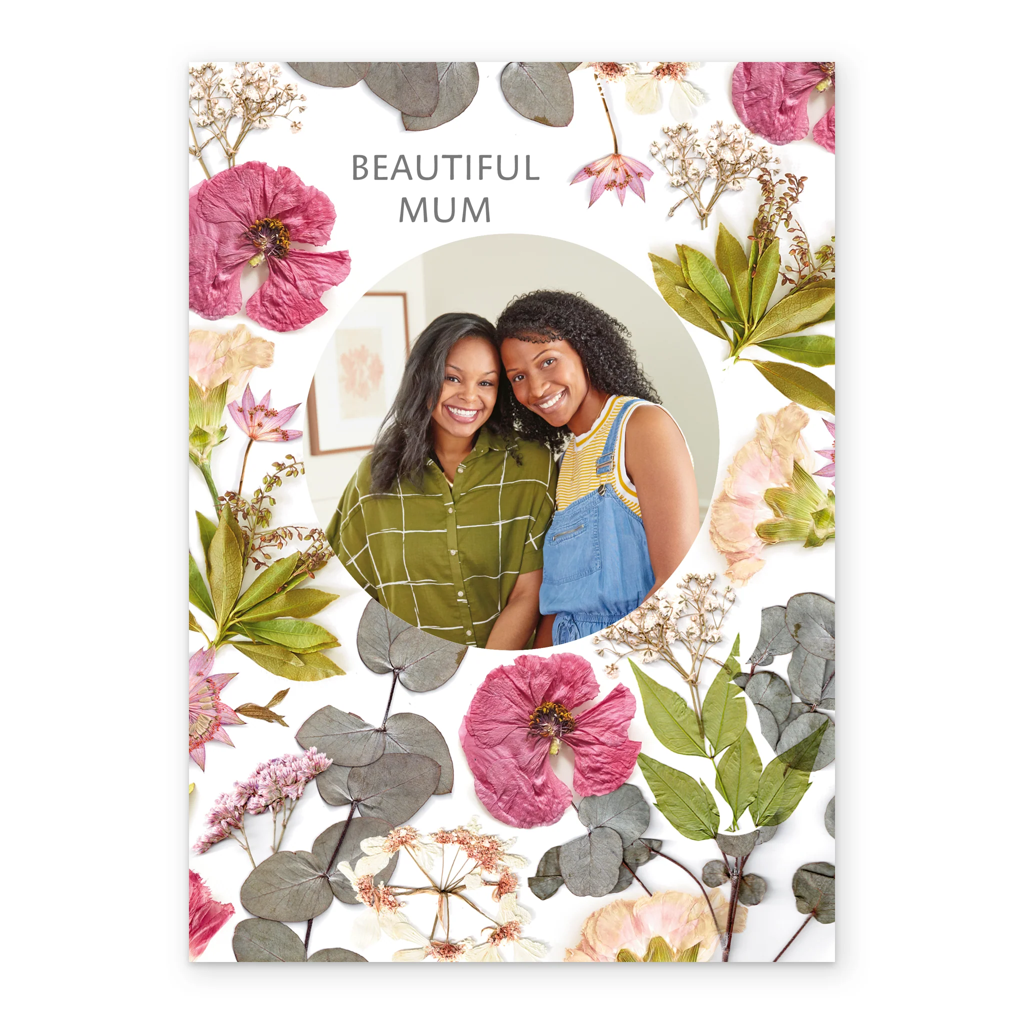 Personalised Pressed Flowers Mother's Day Photo Upload Card For Mum - Image 2