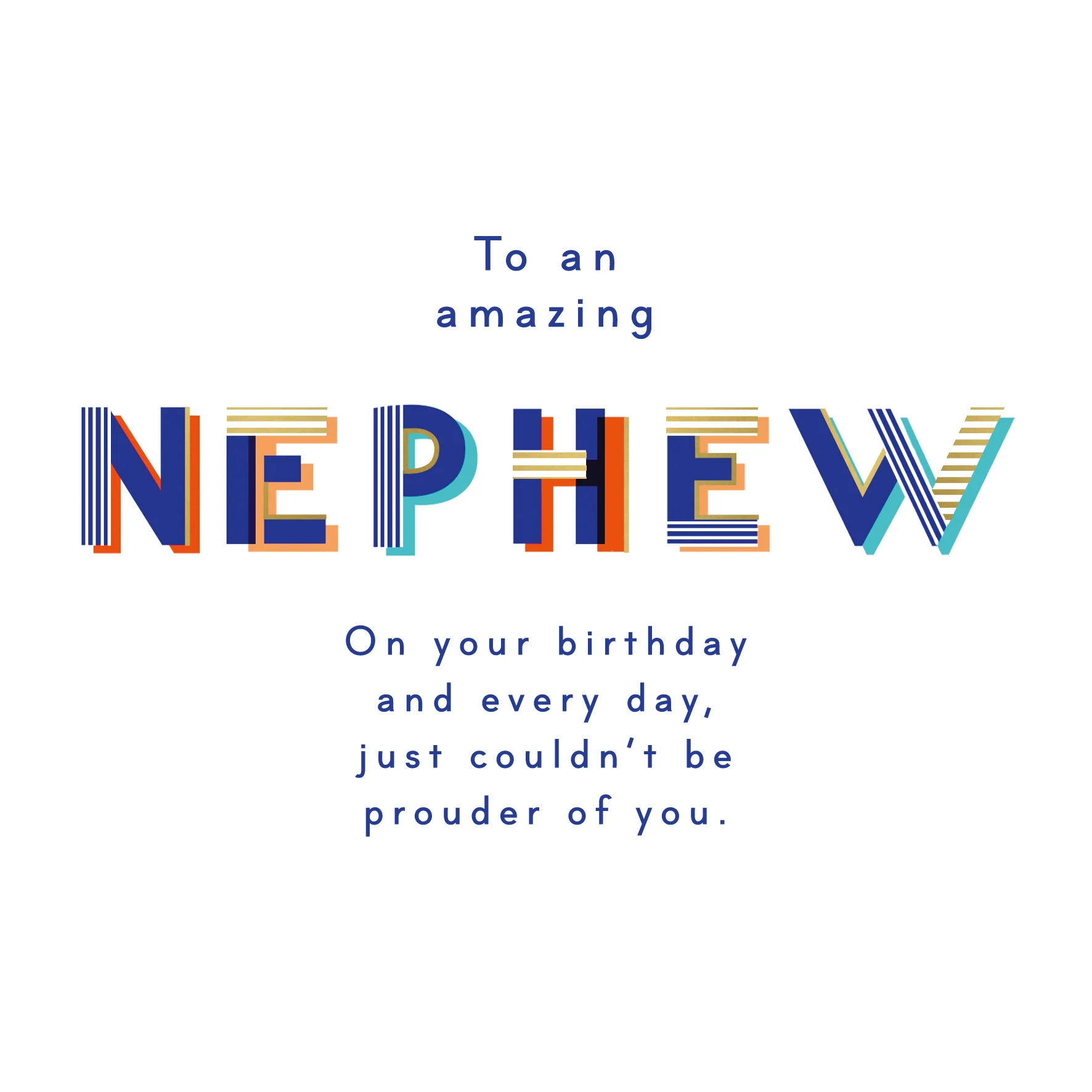 Personalised 'Proud of You' Birthday Card for Nephew