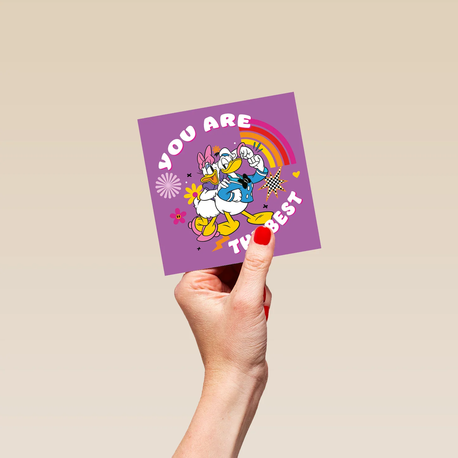 Personalised Purple Donald & Daisy Duck Friendship Card - Image 4