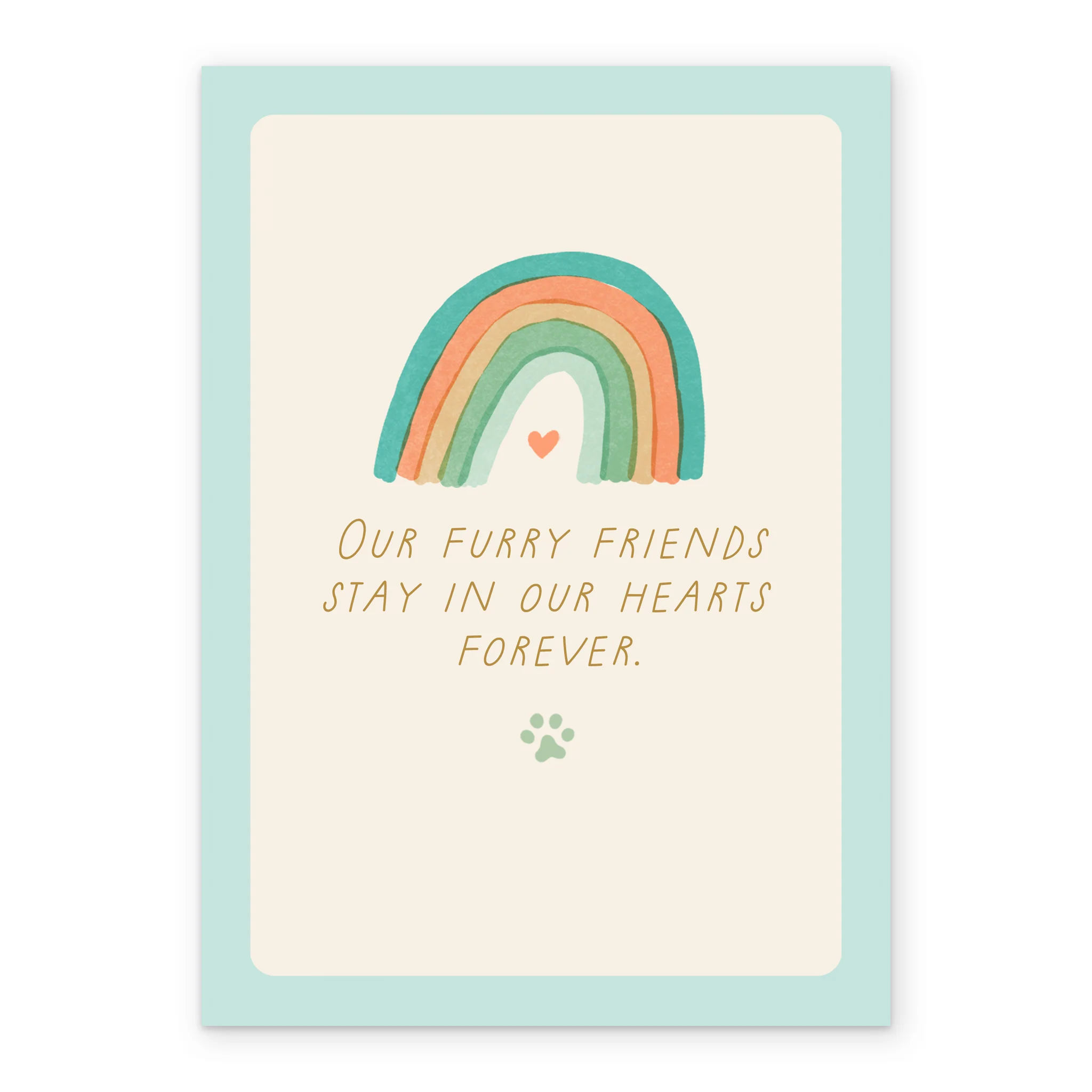 Personalised Rainbow Bereavement Pet Loss Card - Image 2