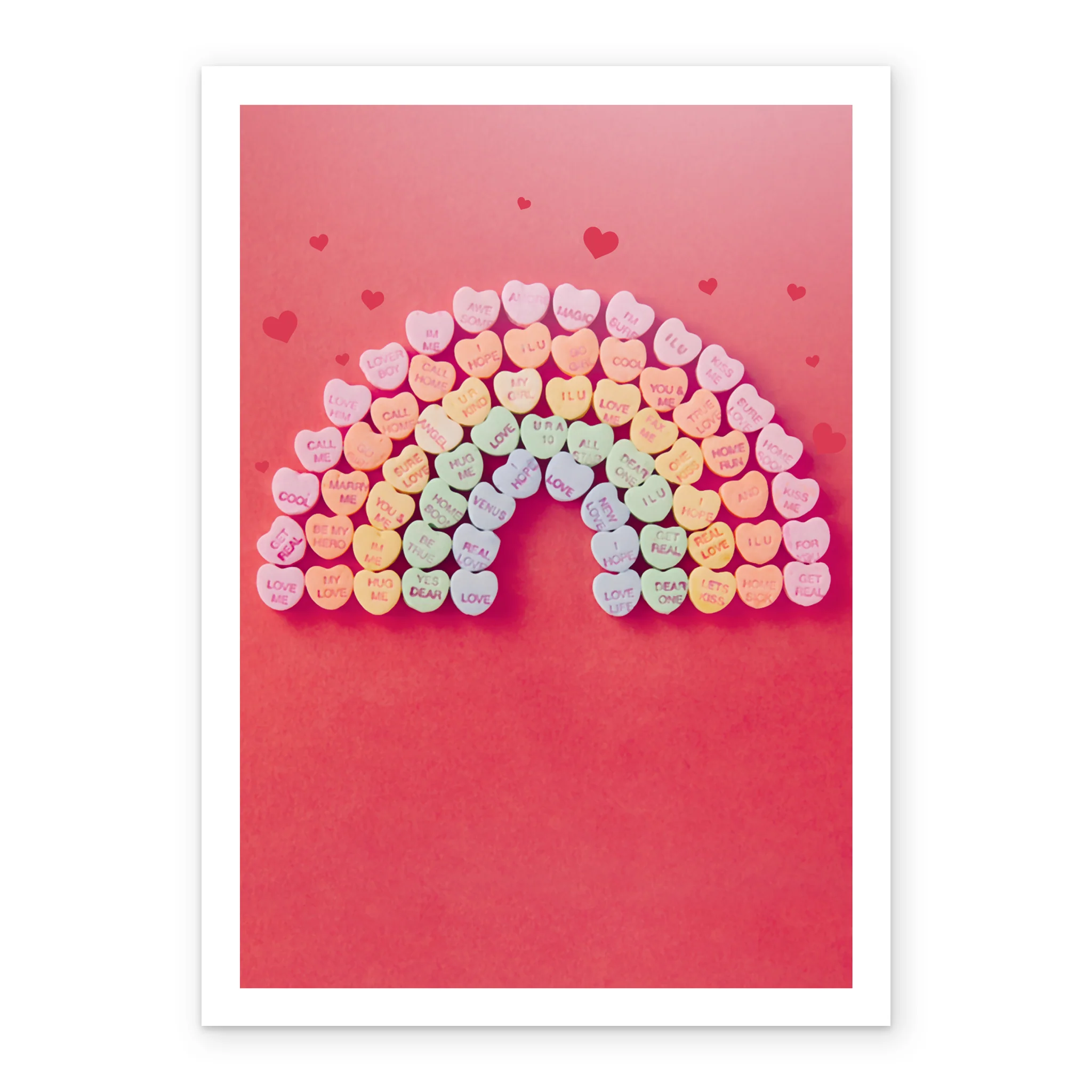 Personalised Rainbow Love Hearts Candy Valentine's Day Card - Image 2