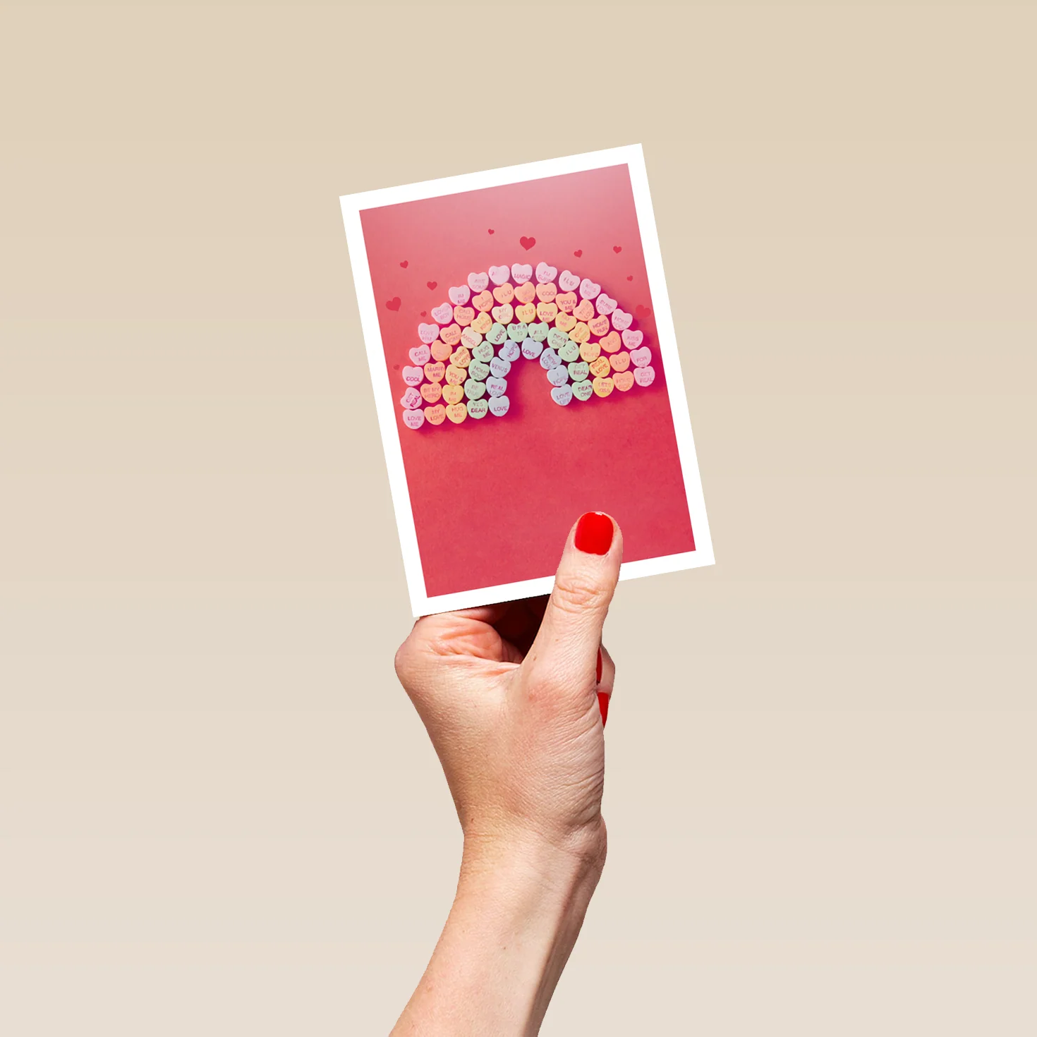 Personalised Rainbow Love Hearts Candy Valentine's Day Card - Image 4