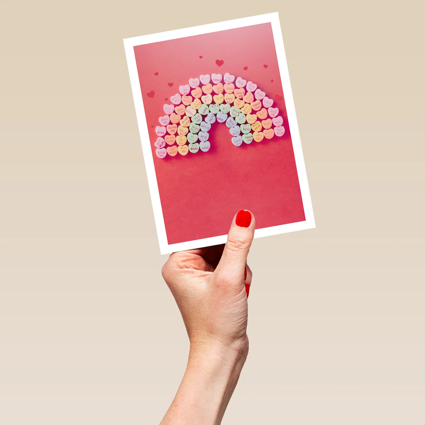 Personalised Rainbow Love Hearts Candy Valentine's Day Card - Image 5