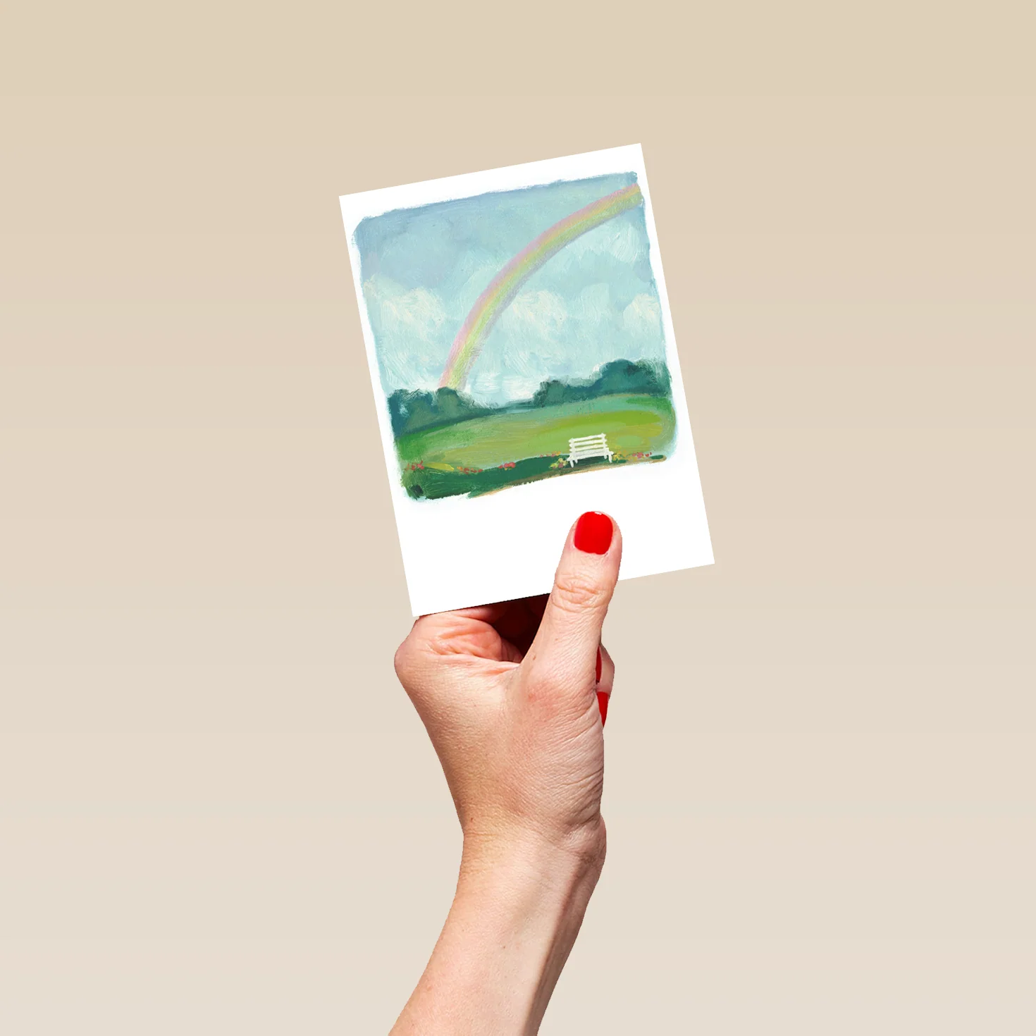 Personalised Rainbow Over Countryside Card - Image 4