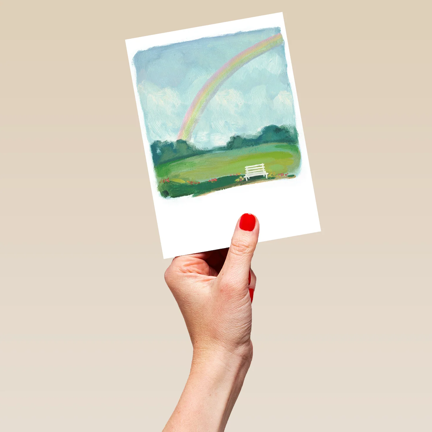 Personalised Rainbow Over Countryside Card - Image 5