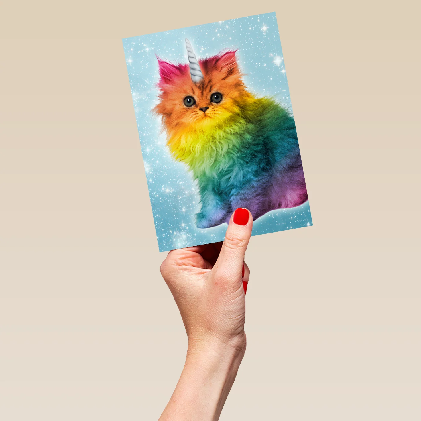 Personalised Rainbow Unicorn Kitten Birthday Card - Image 5