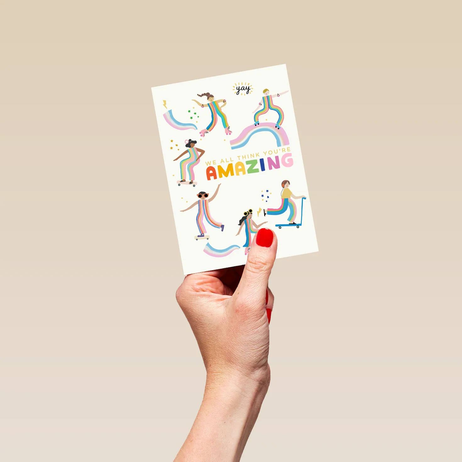 Personalised Rainbow We All Think You're Amazing Card - Image 4