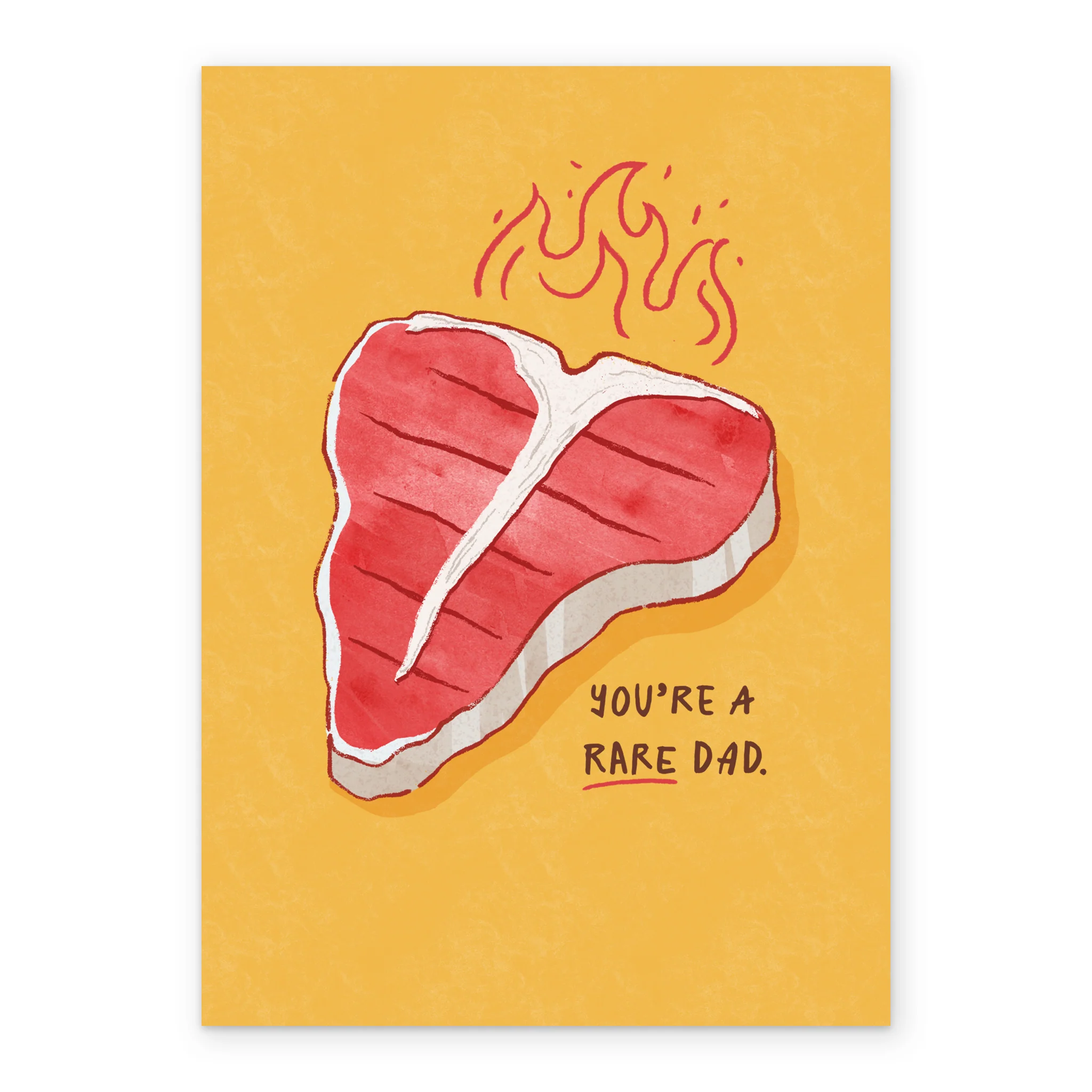 Personalised 'Rare' Steak Design Father's Day Card for Dad - Image 2