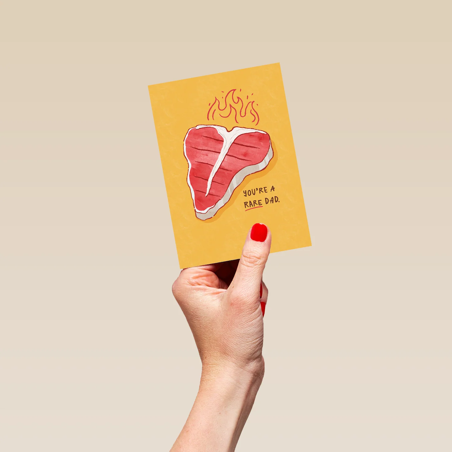 Personalised 'Rare' Steak Design Father's Day Card for Dad - Image 4