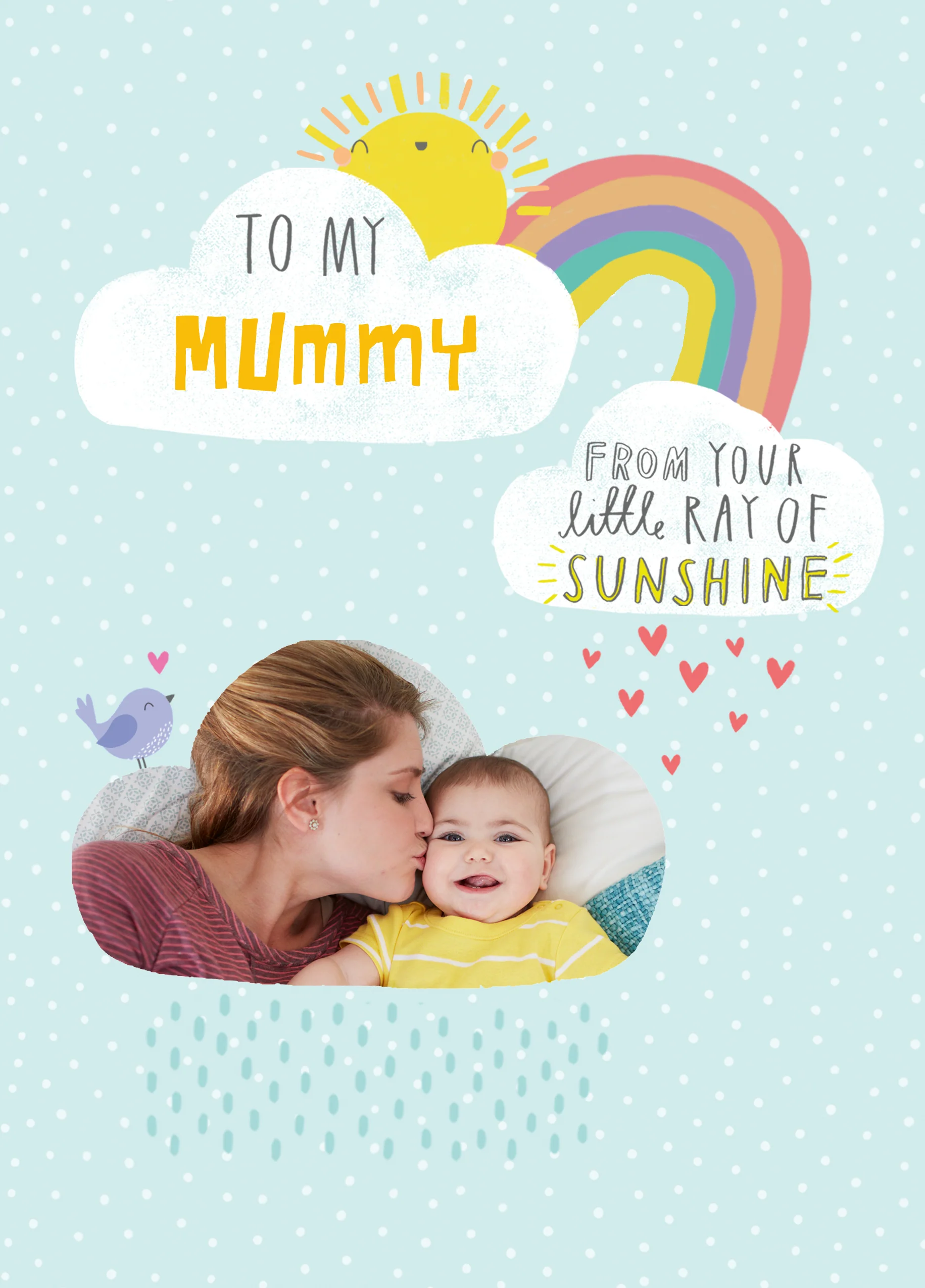 Personalised Ray Of Sunshine Mother's Day Photo Upload Card For Mummy