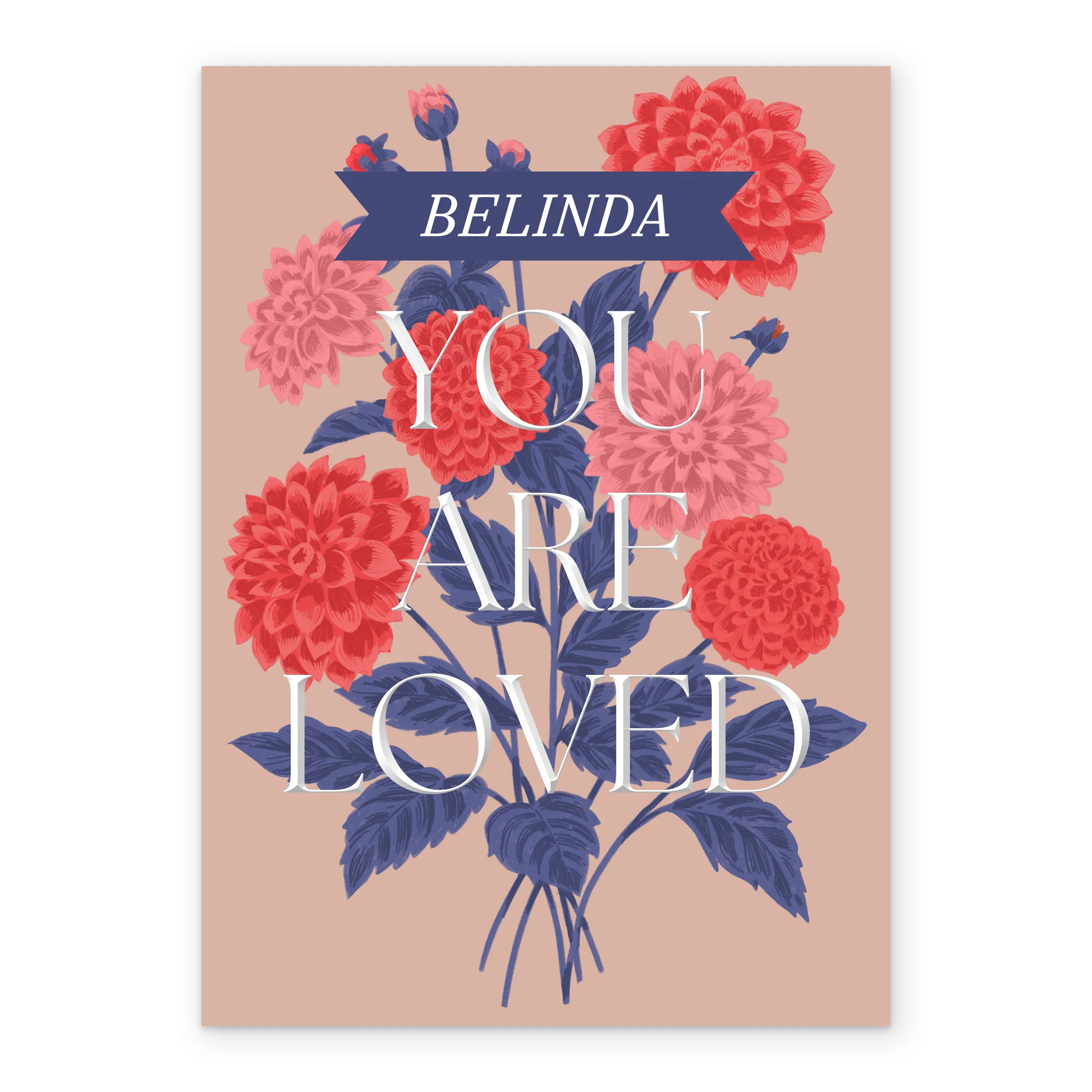 Personalised 'Red and Blue Florals' Our Anniversary Card - Image 2