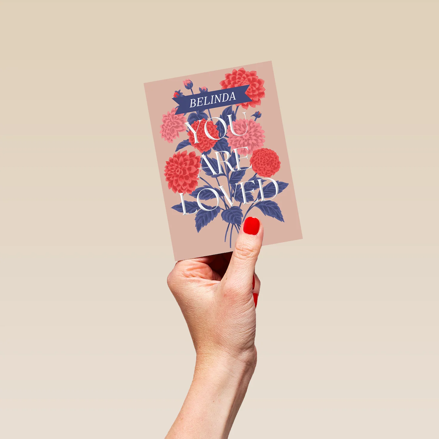 Personalised 'Red and Blue Florals' Our Anniversary Card - Image 4