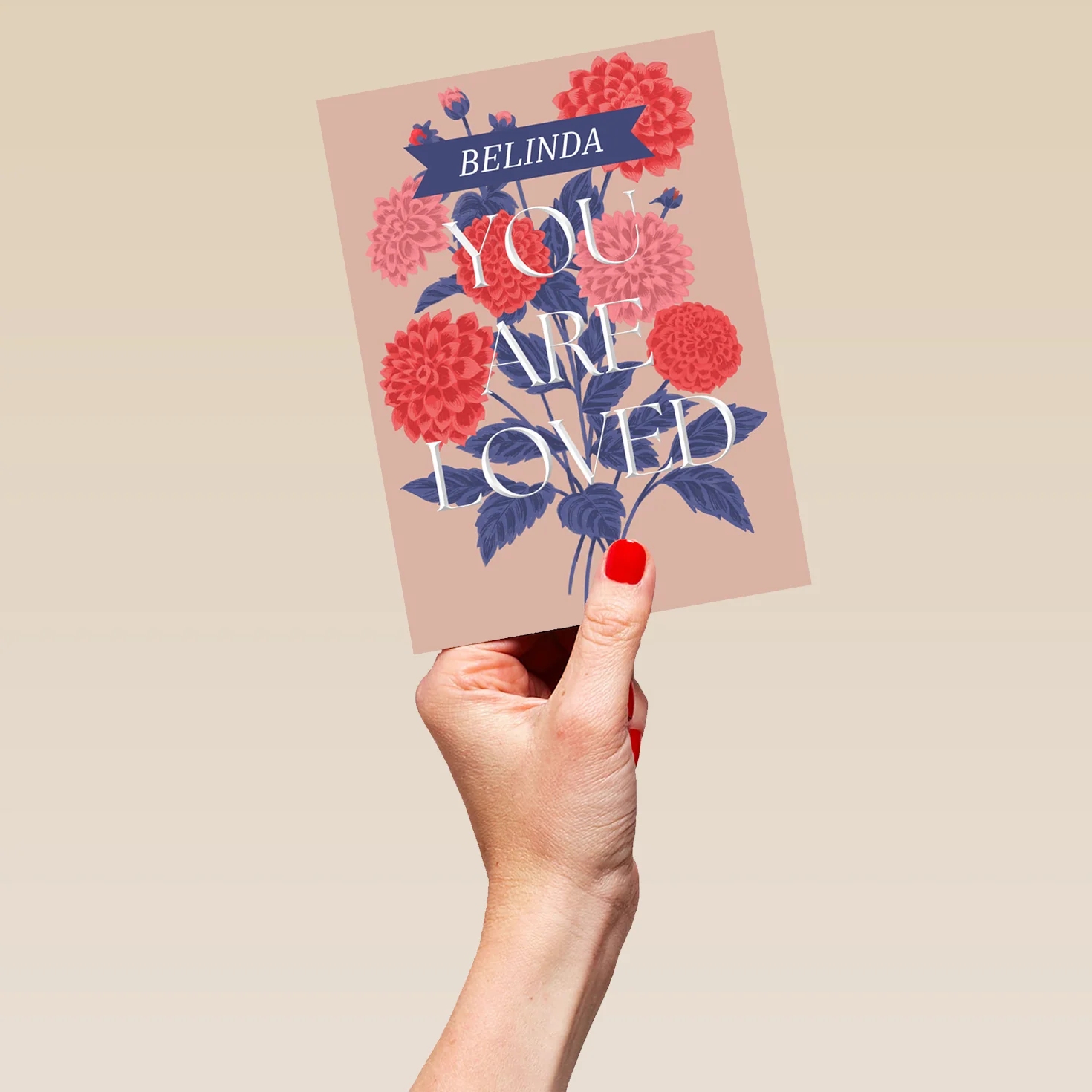 Personalised 'Red and Blue Florals' Our Anniversary Card - Image 5