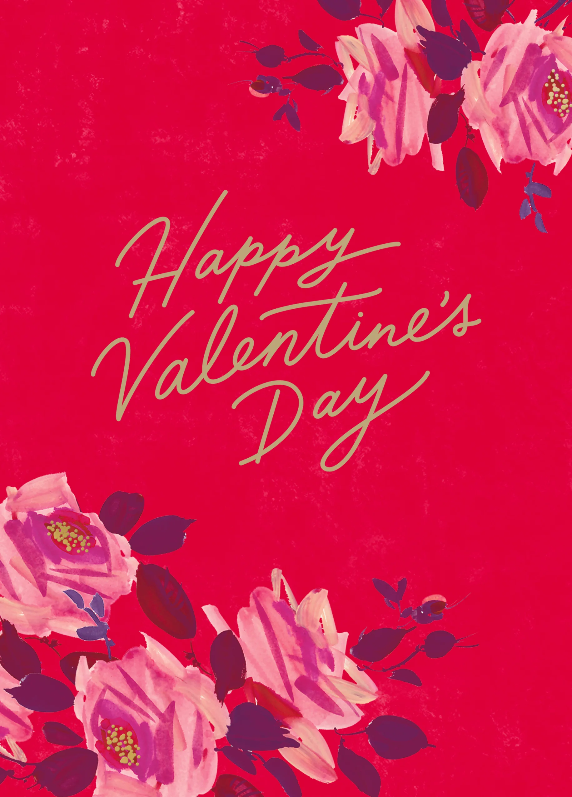 Personalised Red Flowers Valentine's Day Card