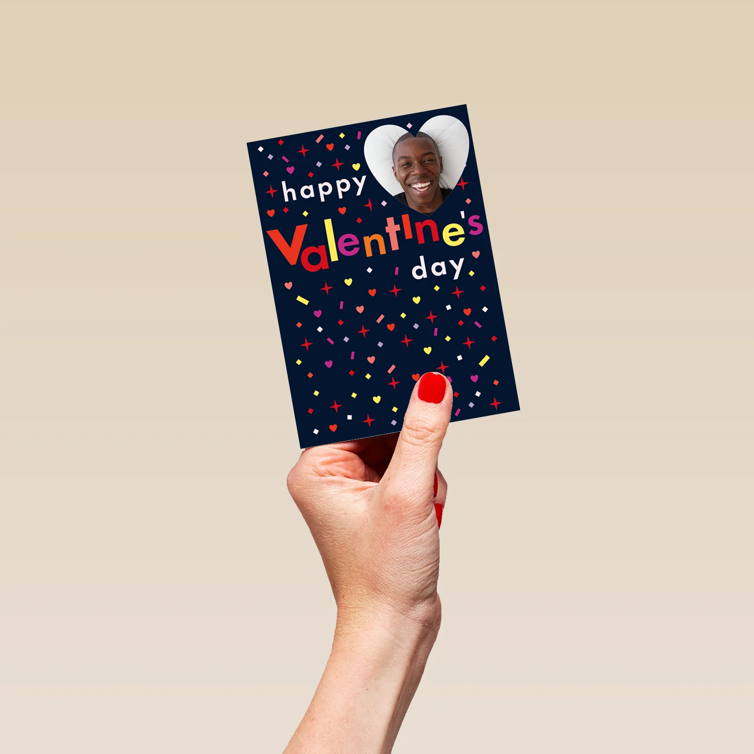 Personalised Red Love Heart Valentine's Day Photo Upload Card - Image 4