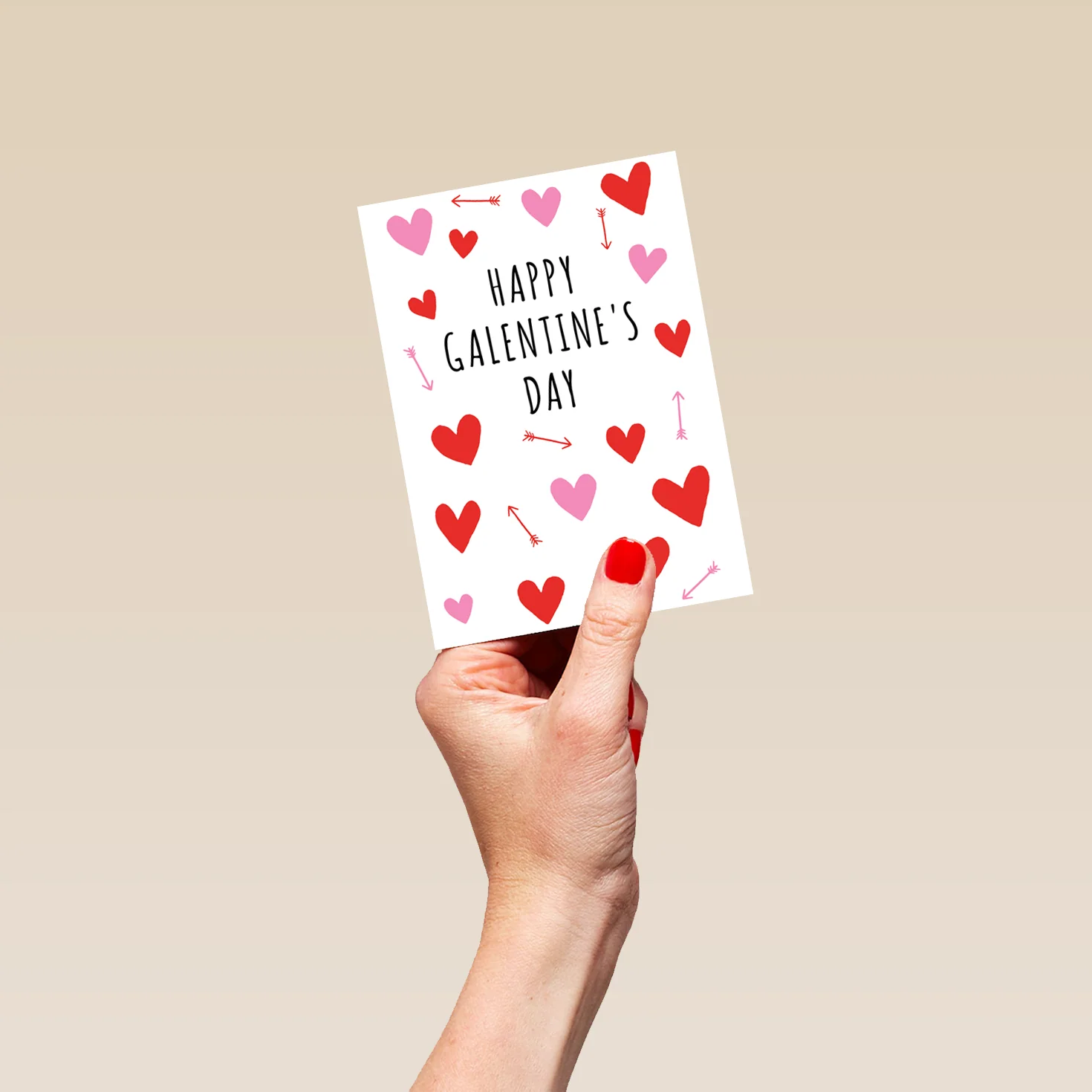 Personalised Red Love Hearts & Arrows Friend Galentine's Day Card - Image 4