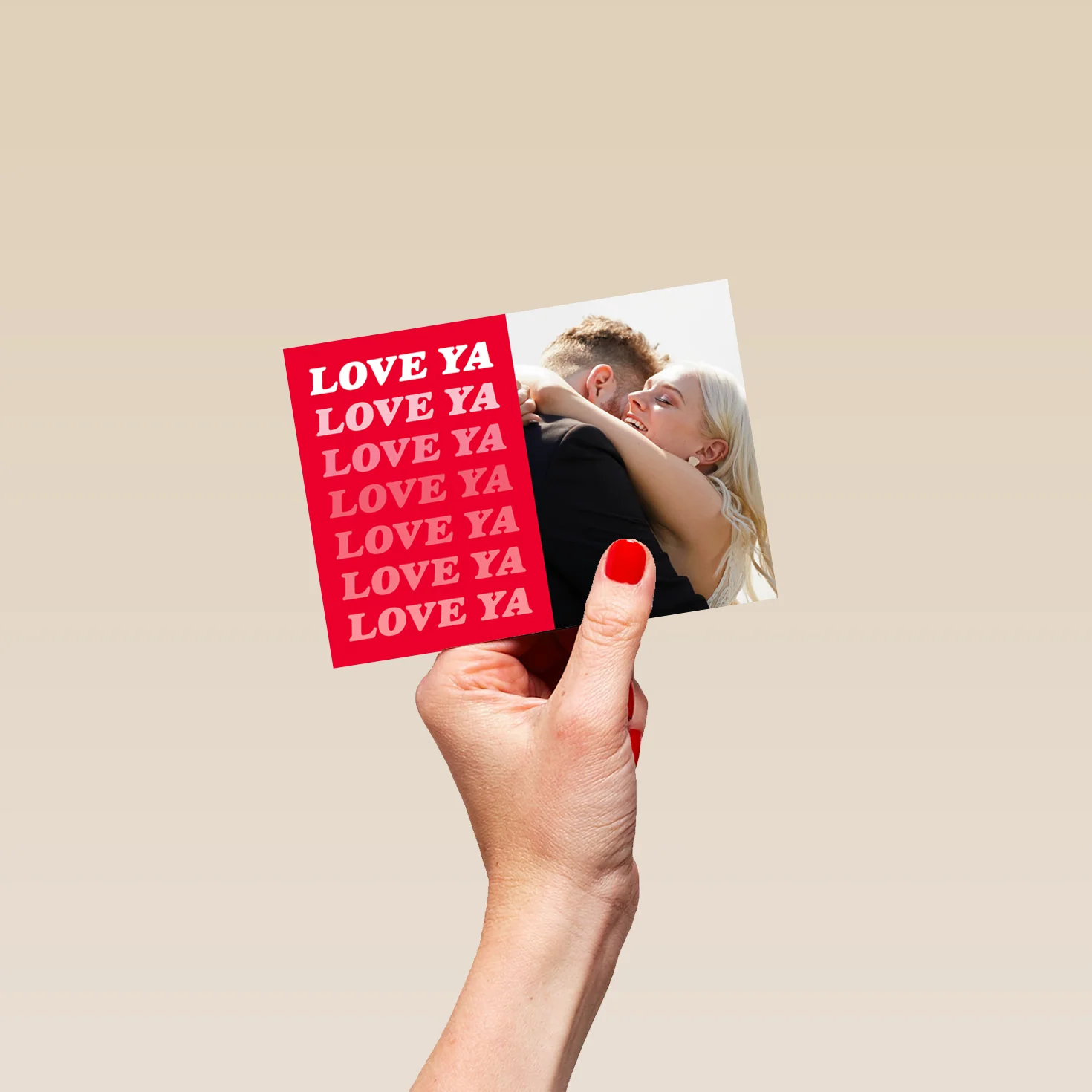 Personalised Red 'Love Ya' Photo Upload Valentine's Day Card - Image 4