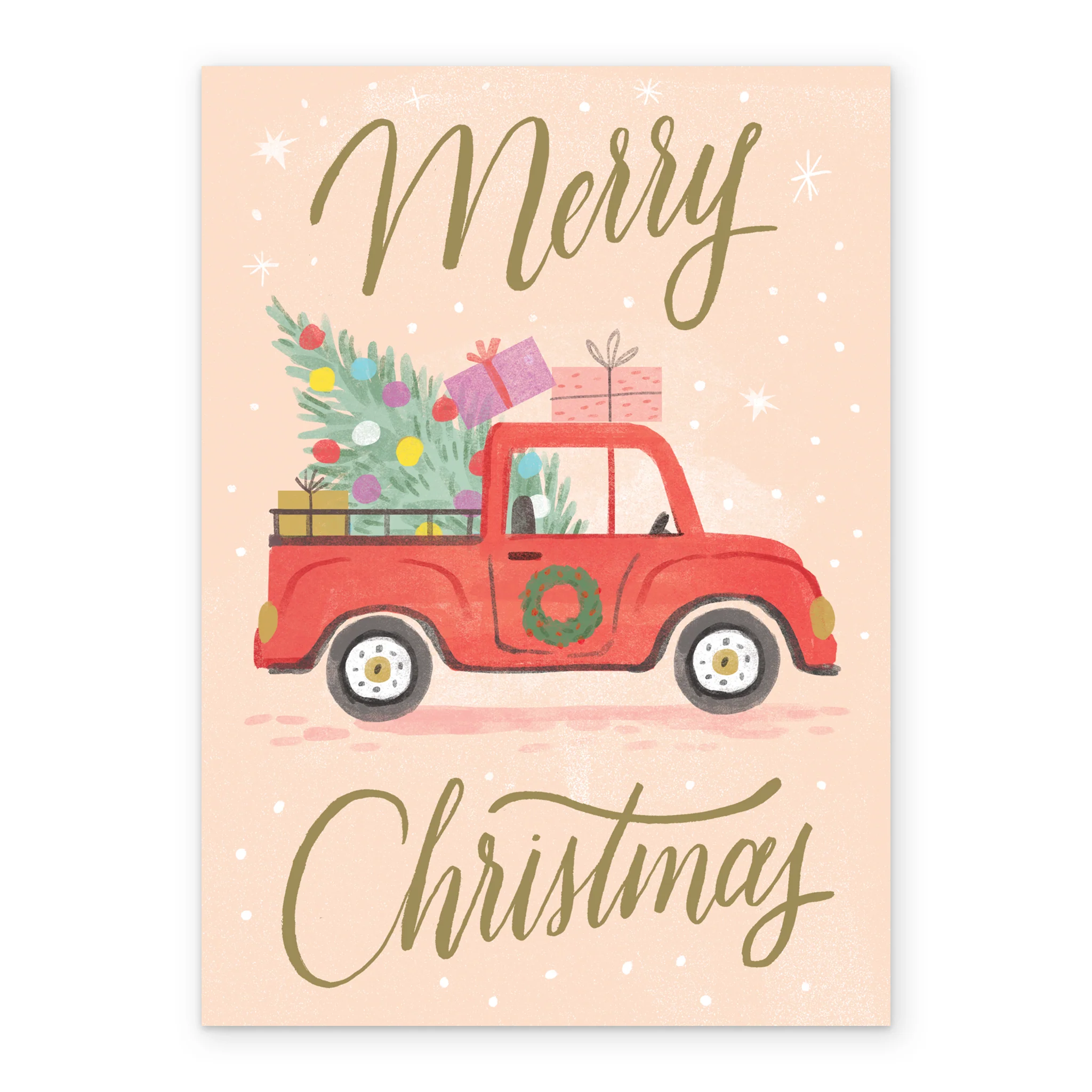 Personalised Red Truck with Gifts Christmas Card - Image 2