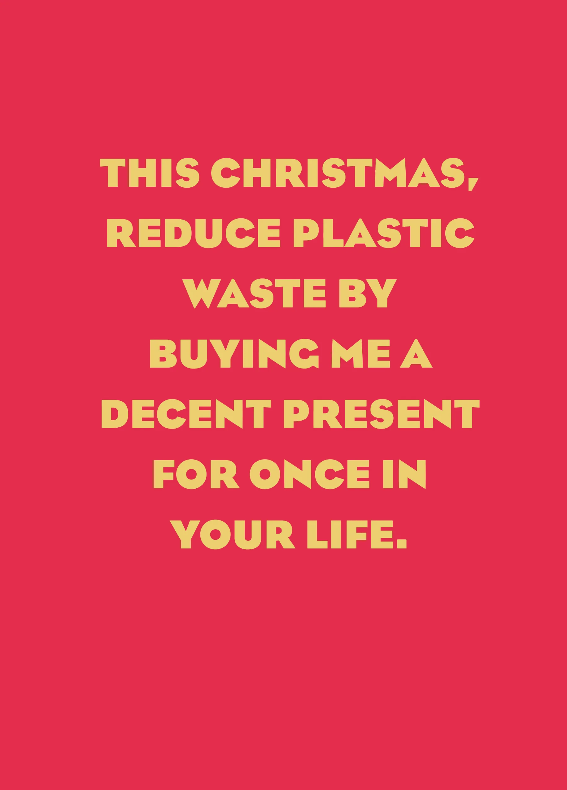 Personalised Reduce Plastic Waste Christmas Card