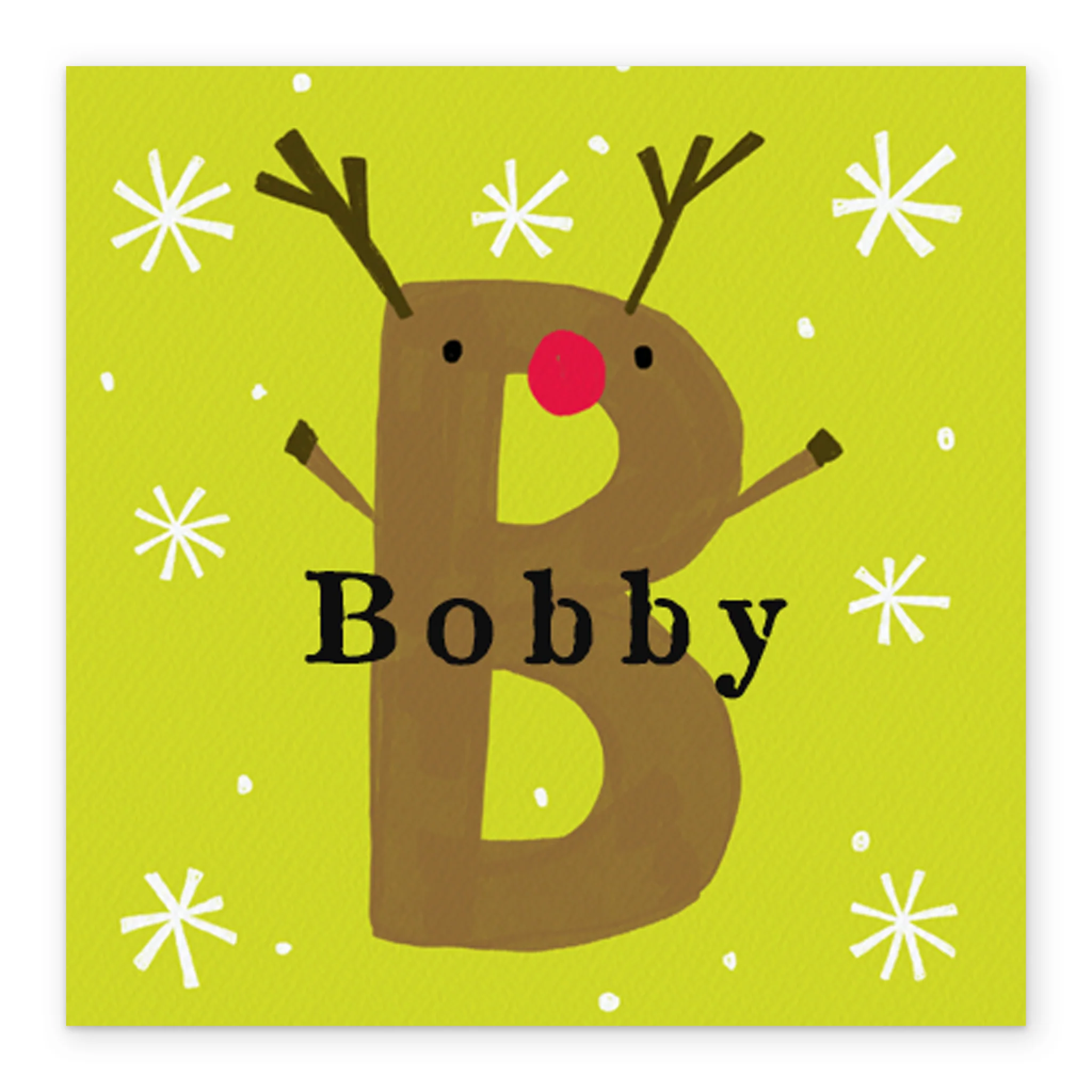 Personalised Reindeer Monogram Letter B Christmas Card - Image 2