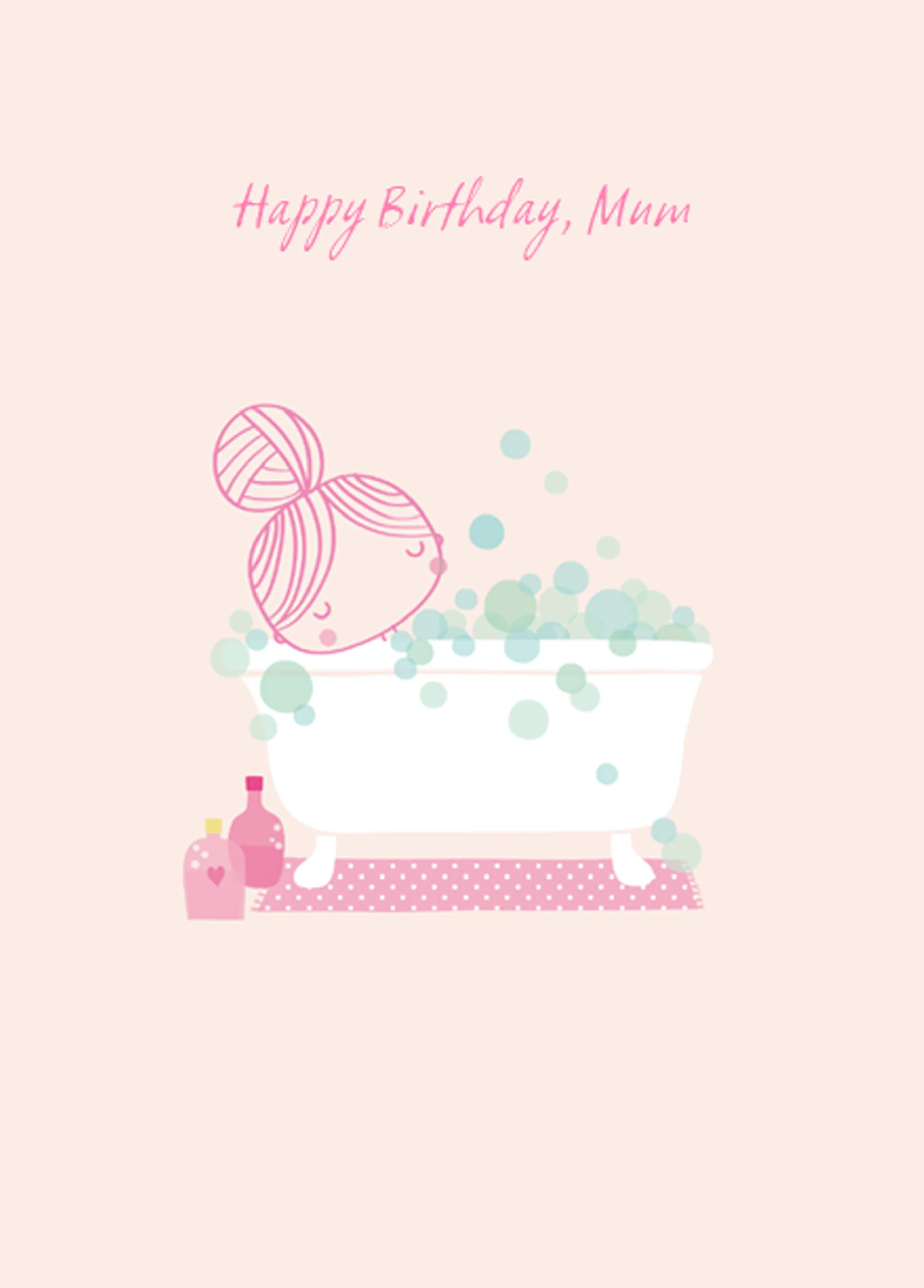 Personalised Relax Bubble Bath Birthday Card For Mum