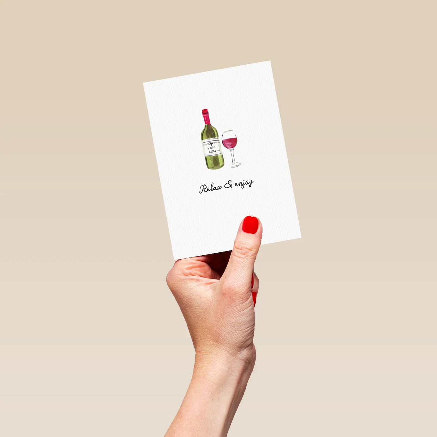 Personalised 'Relax & Enjoy' Wine Themed Birthday Card - Image 4